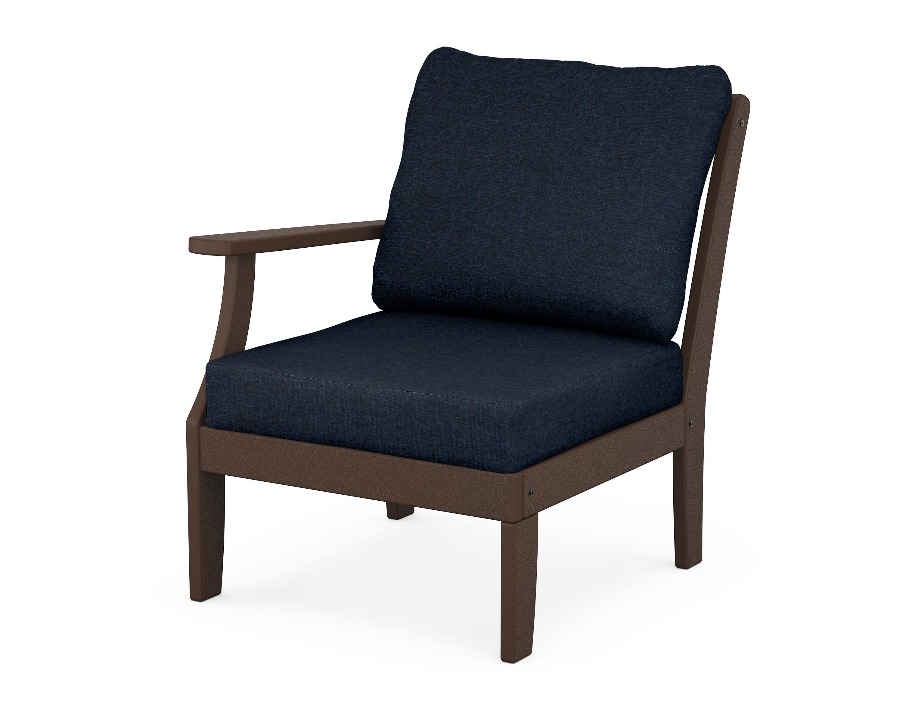 Yacht Club Modular Left Arm Chair in Vintage Lantern / Marine Indigo