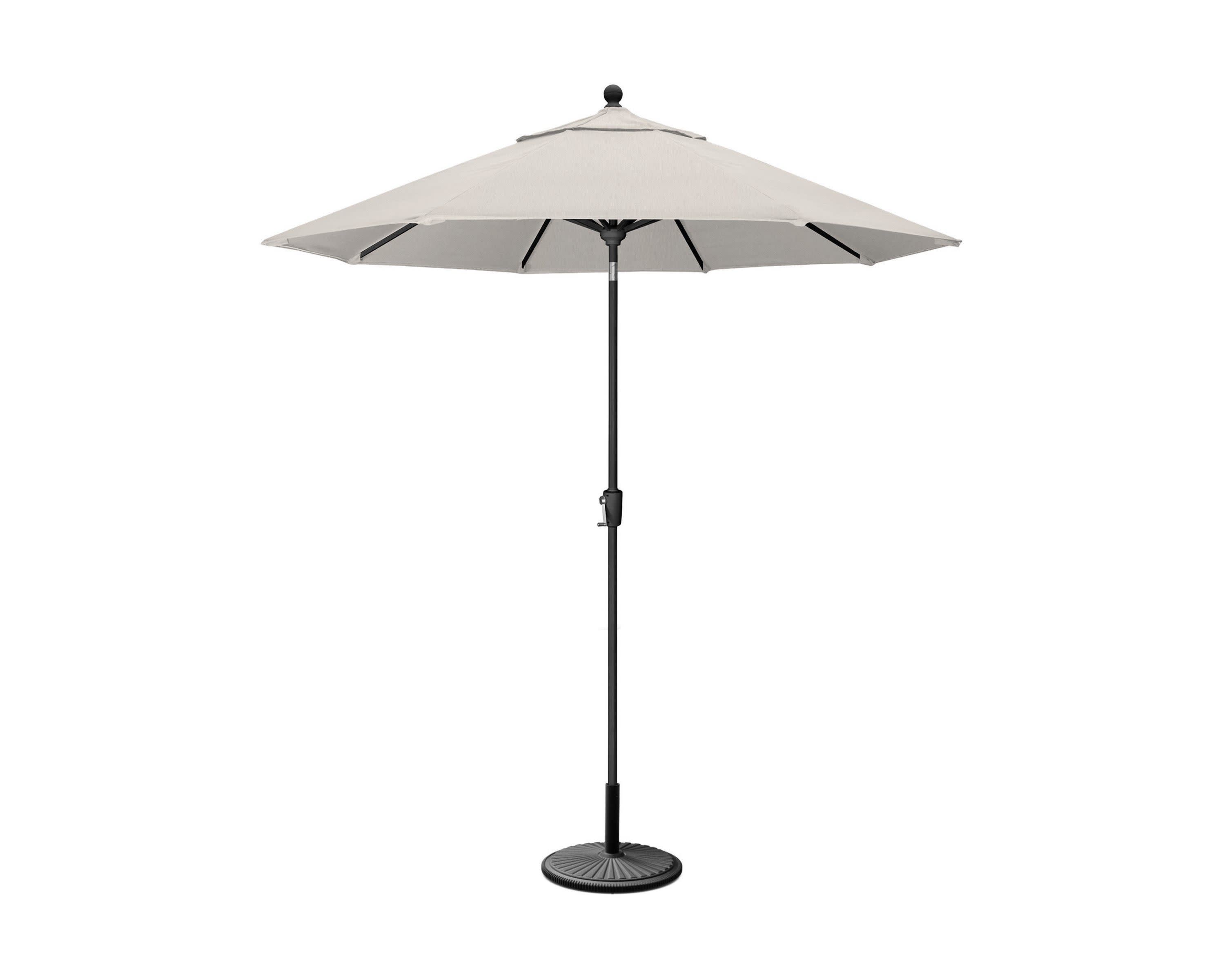 9' Tilt Market Umbrella & Base - Bar Height in Black / Cast Ash
