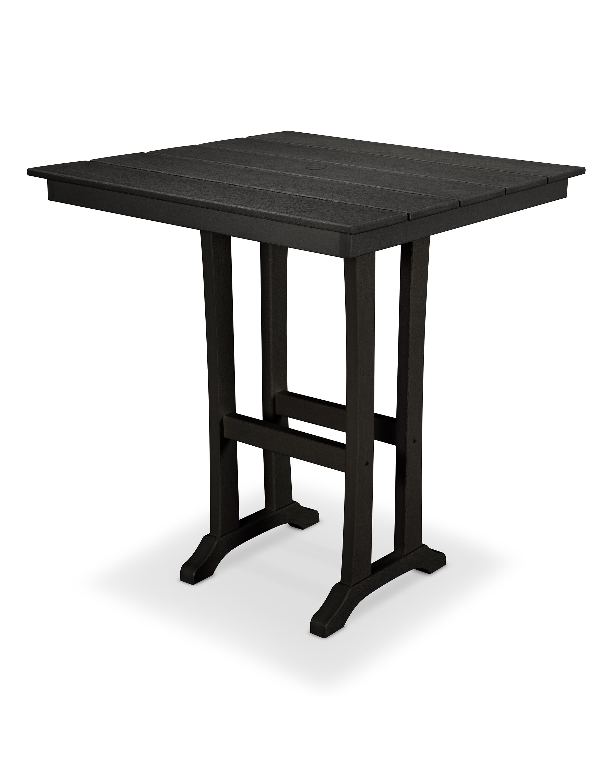 Farmhouse Trestle 37" Bar Table in Charcoal Black