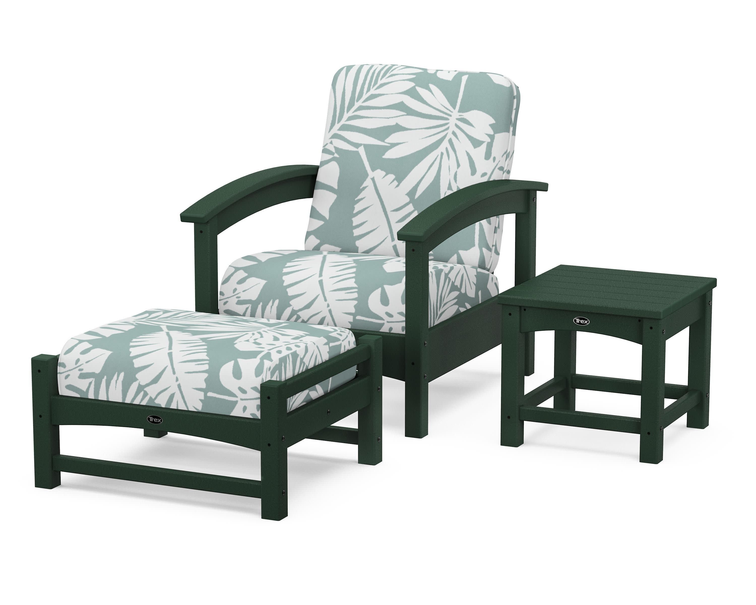 Rockport 3-Piece Deep Seating Set in Rainforest Canopy / Leaf Glacier Spa