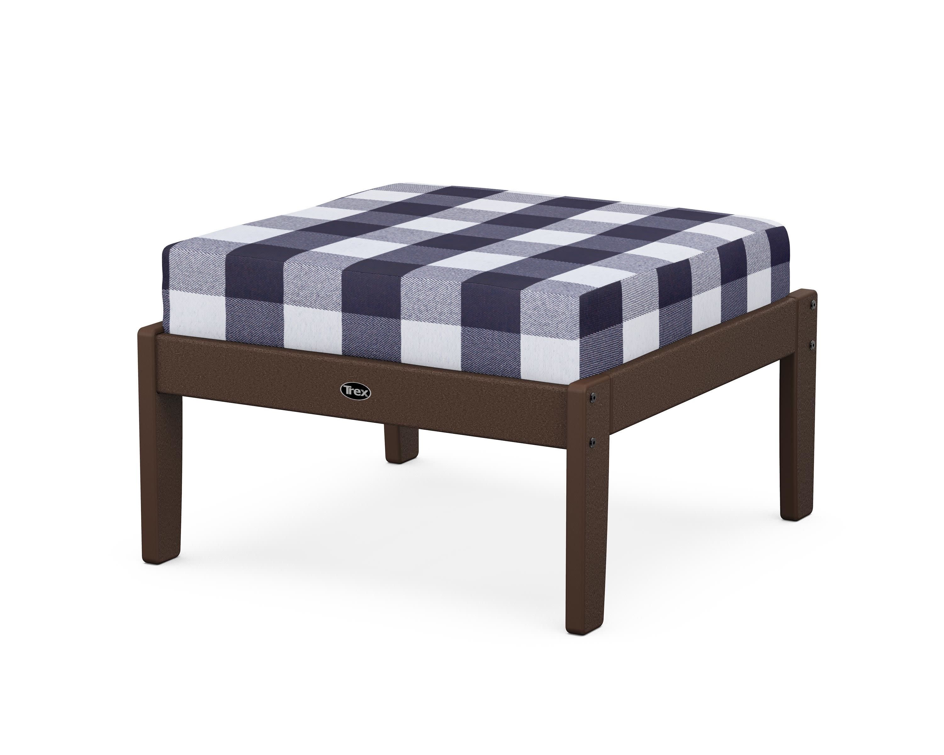 Yacht Club Deep Seating Ottoman in Vintage Lantern / Buffalo Plaid Navy