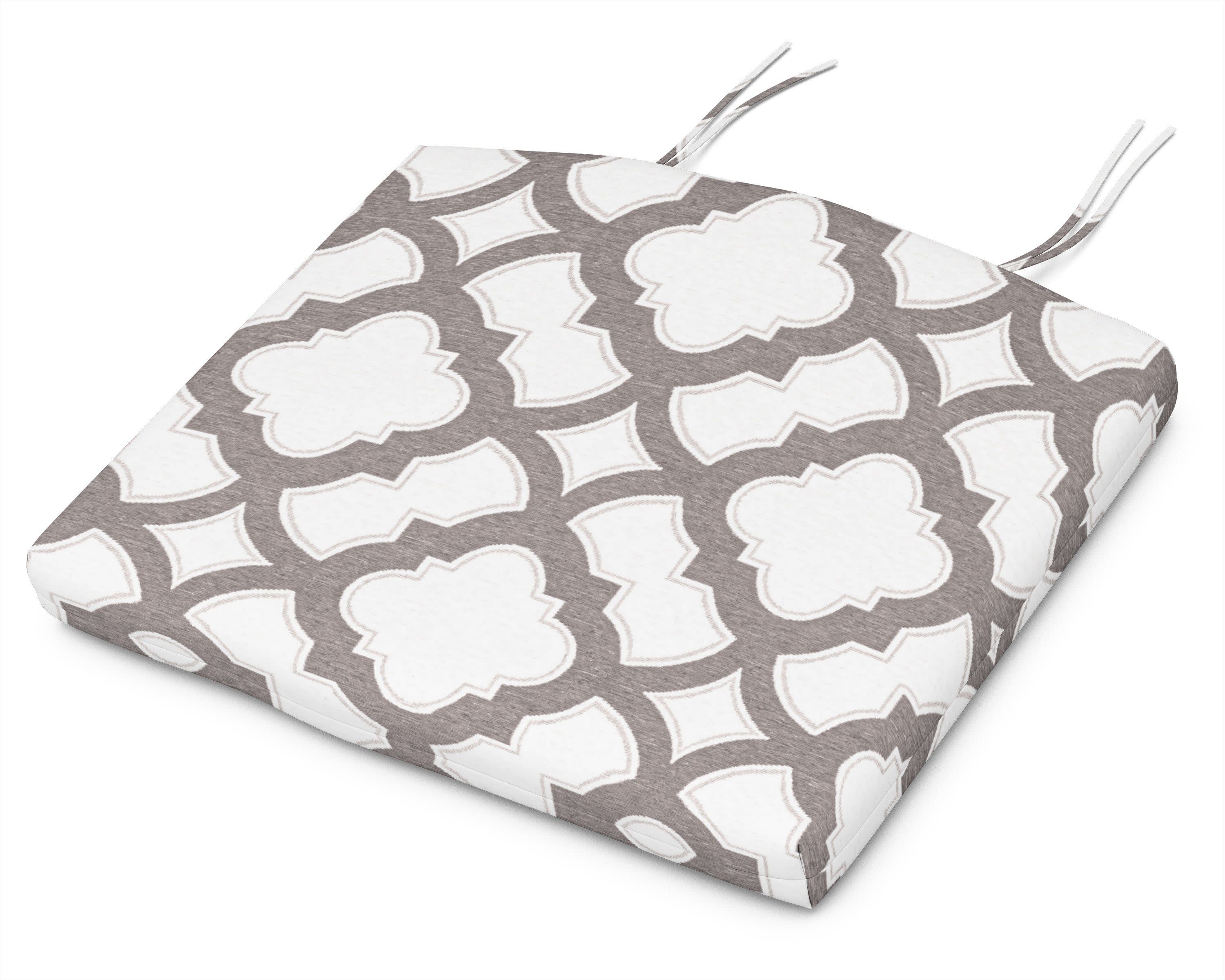 Seat Cushion - 20"W x 18.5"D x 2.5"H in Trellis Grey Mist