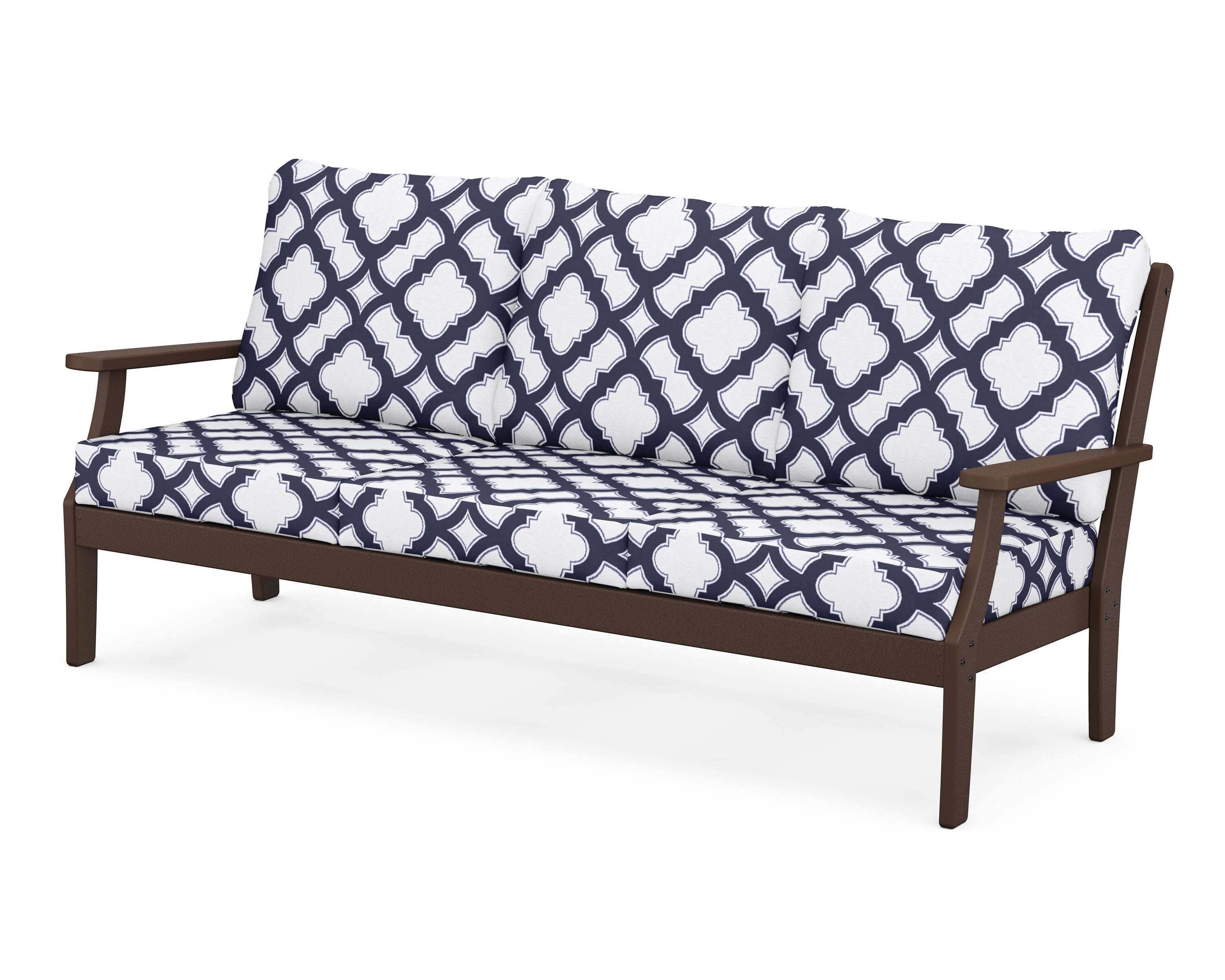 Yacht Club Deep Seating Sofa in Vintage Lantern / Trellis Navy