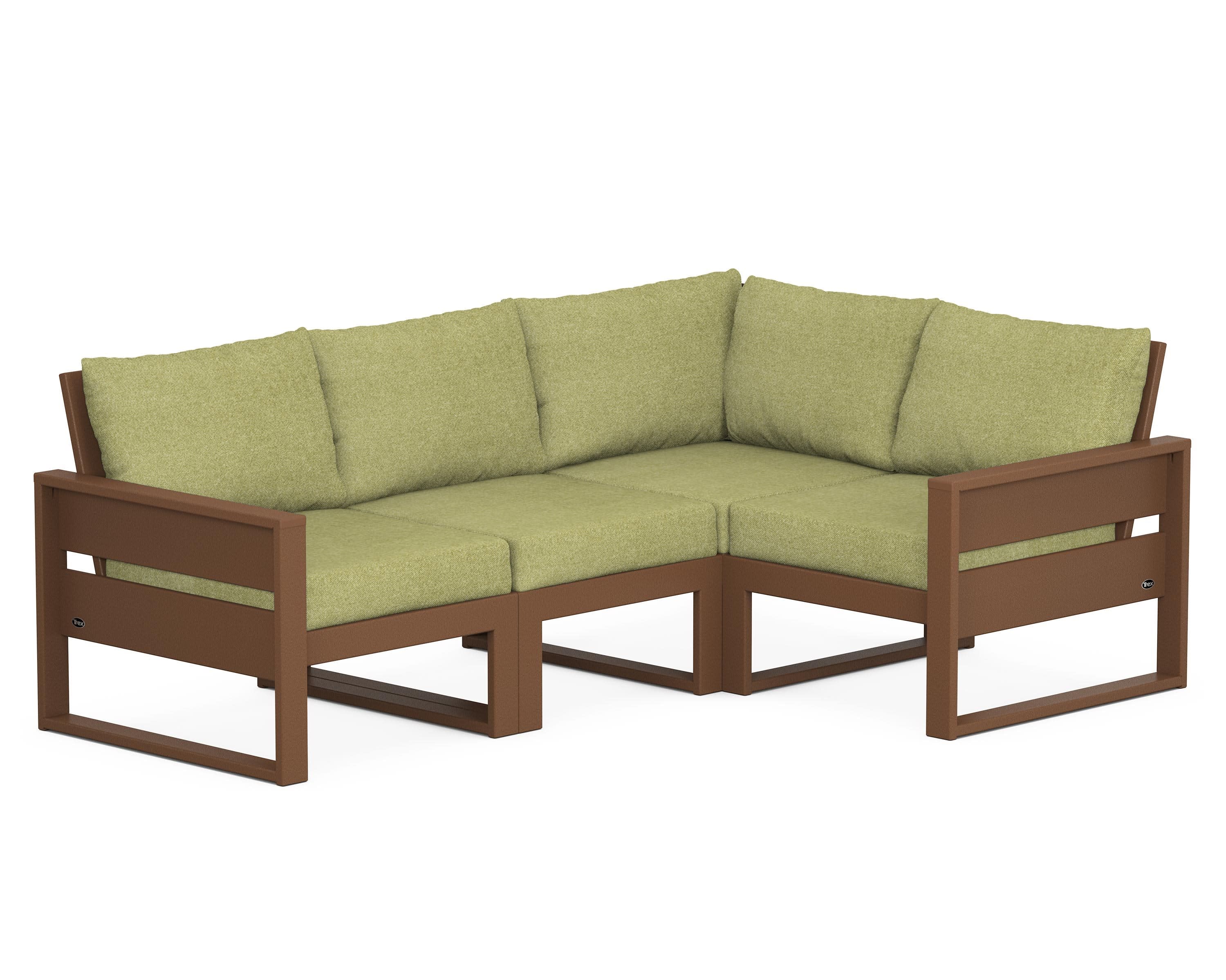 Eastport 4- Piece Sectional in Tree House / Chartreuse Boucle