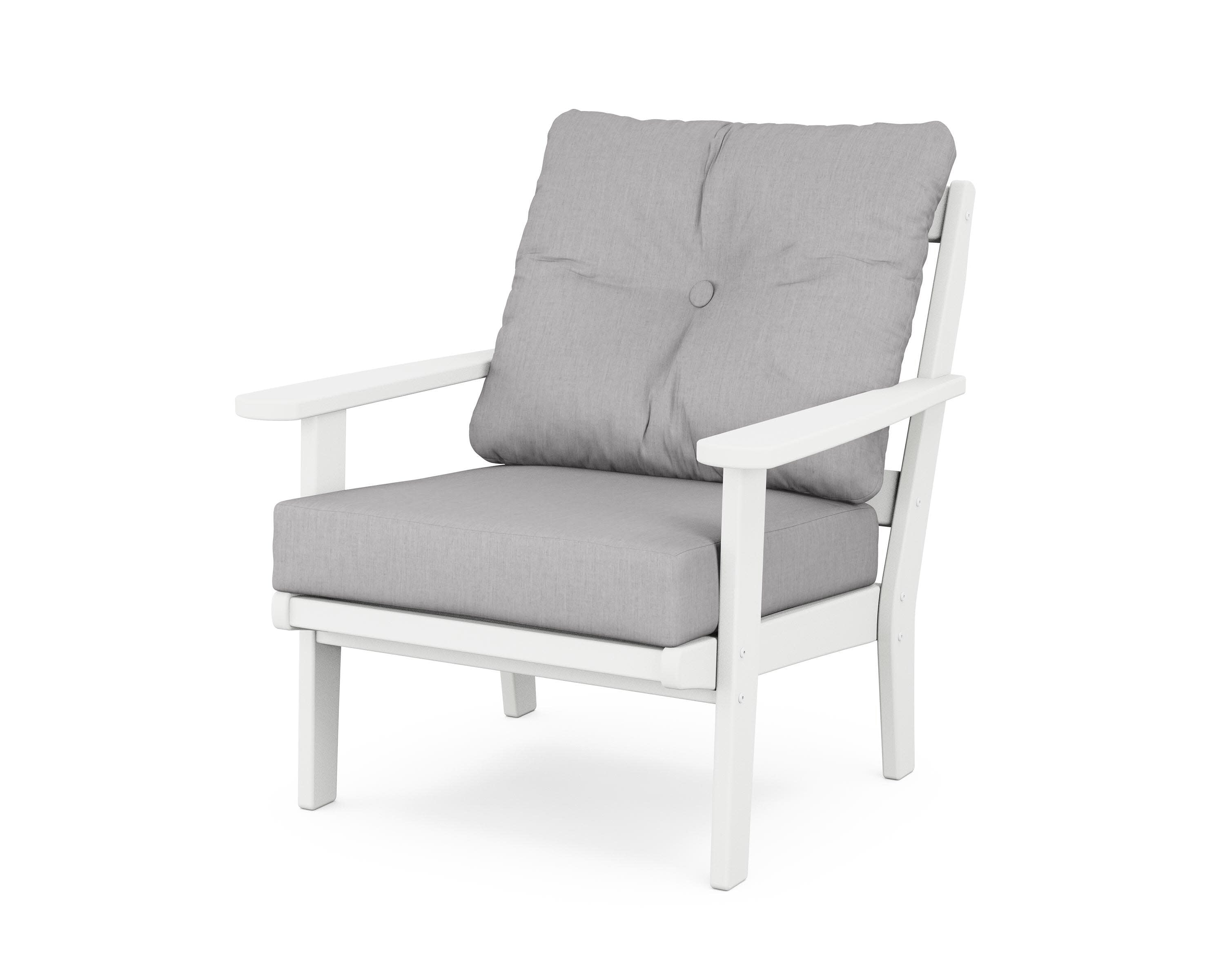 Cape Cod Deep Seating Chair in Classic White / Granite