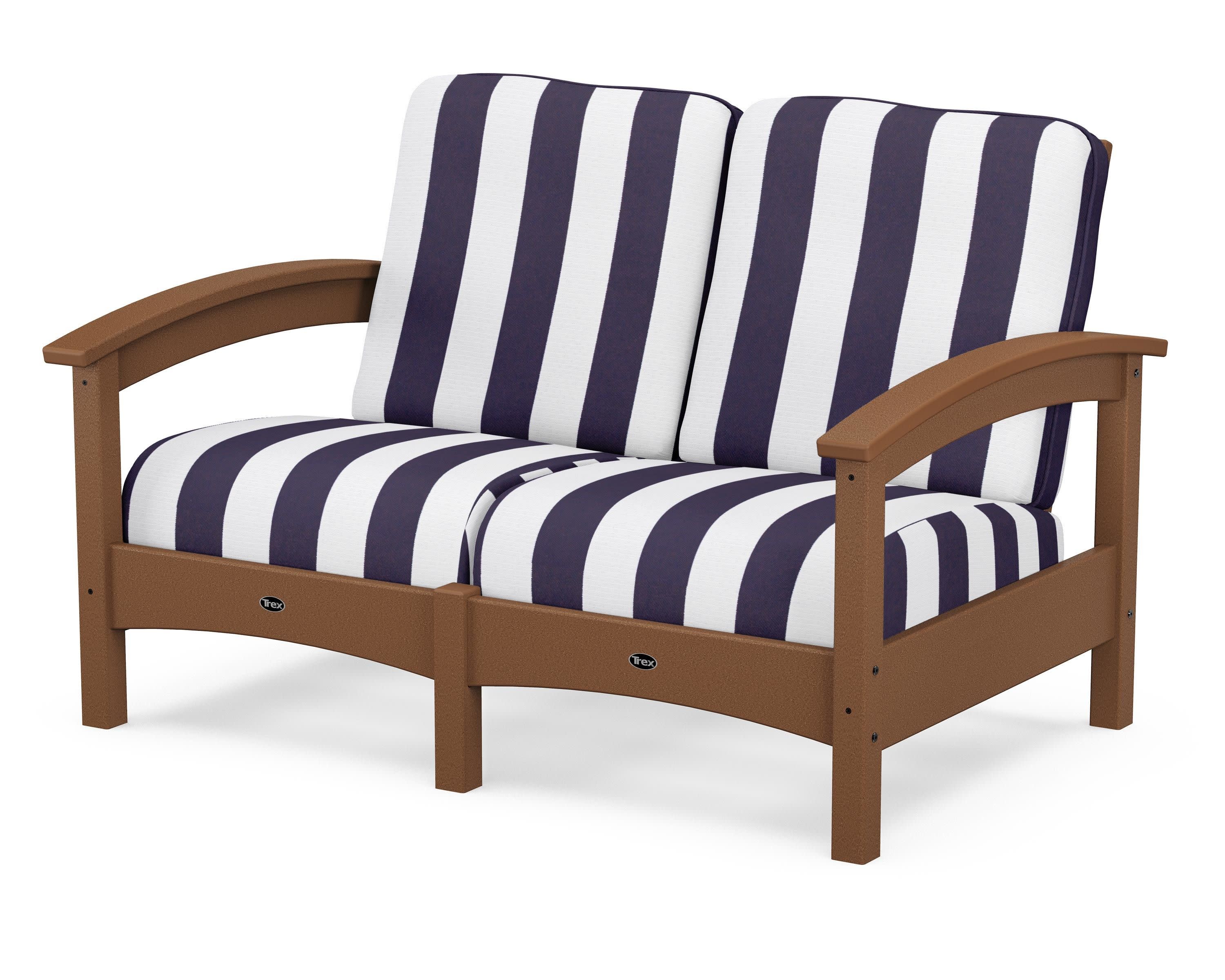 Rockport Club Loveseat in Tree House / Cabana Stripe Navy