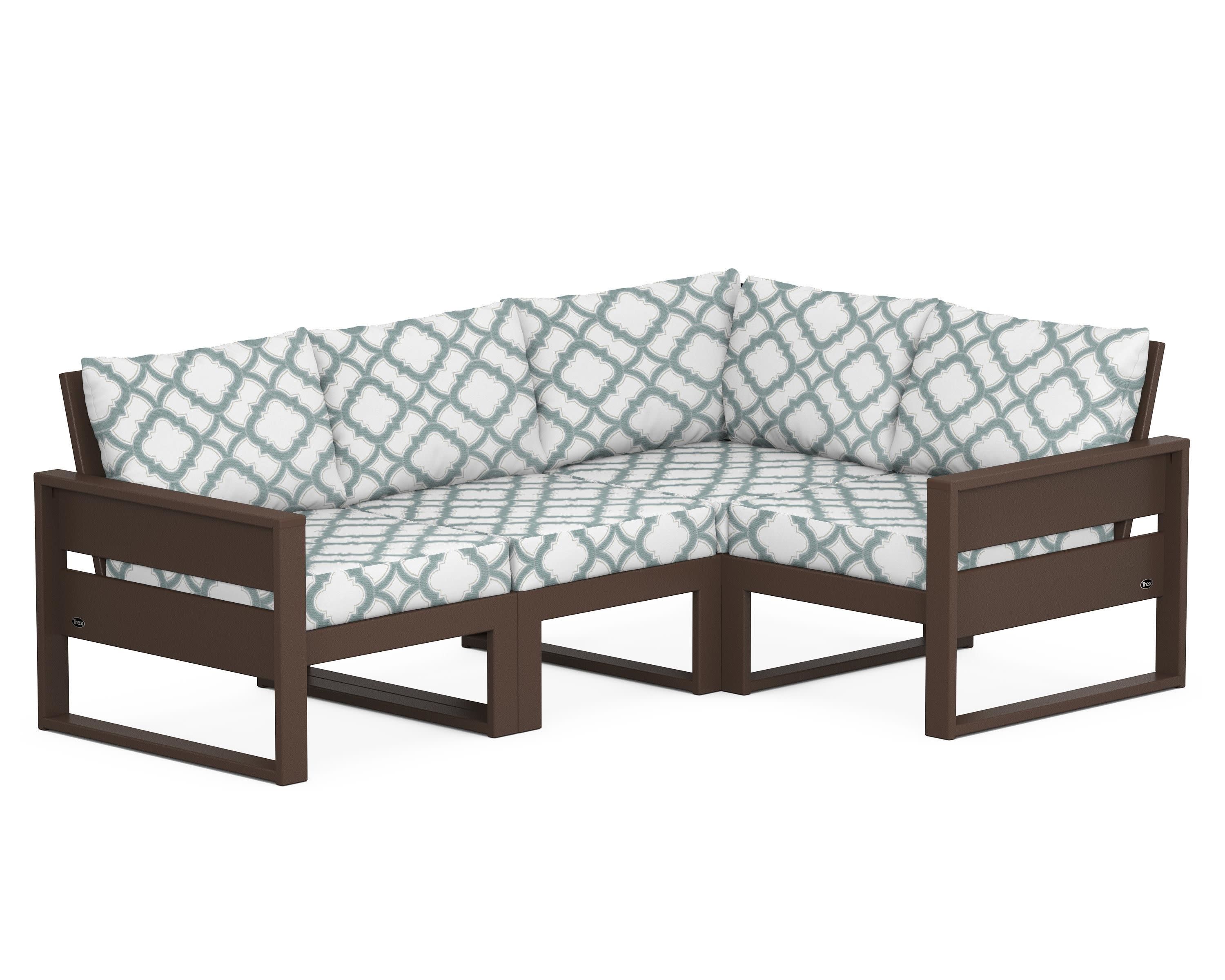 Eastport 4- Piece Sectional in Vintage Lantern / Trellis Glacier Spa