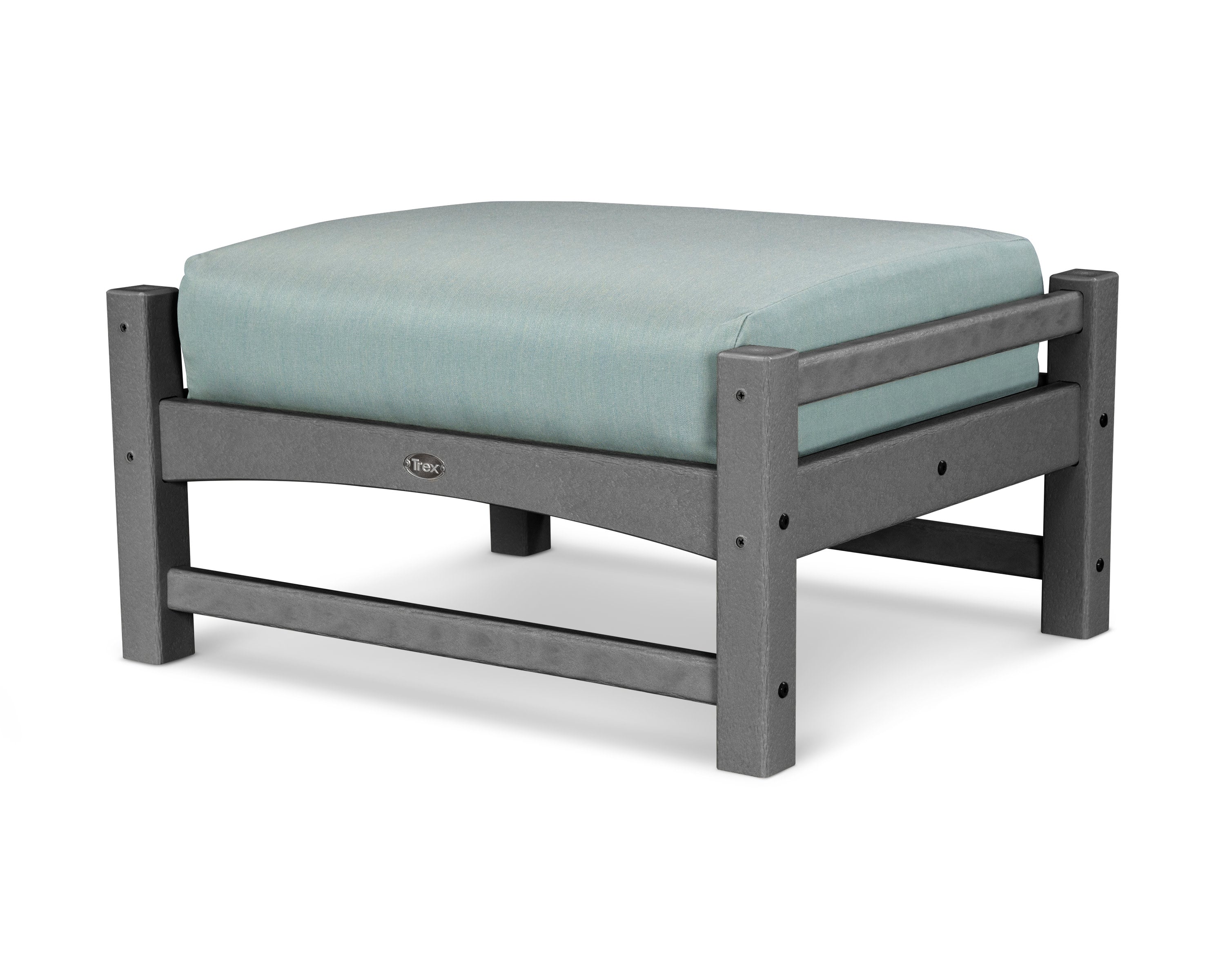 Rockport Club Ottoman in Stepping Stone / Spa