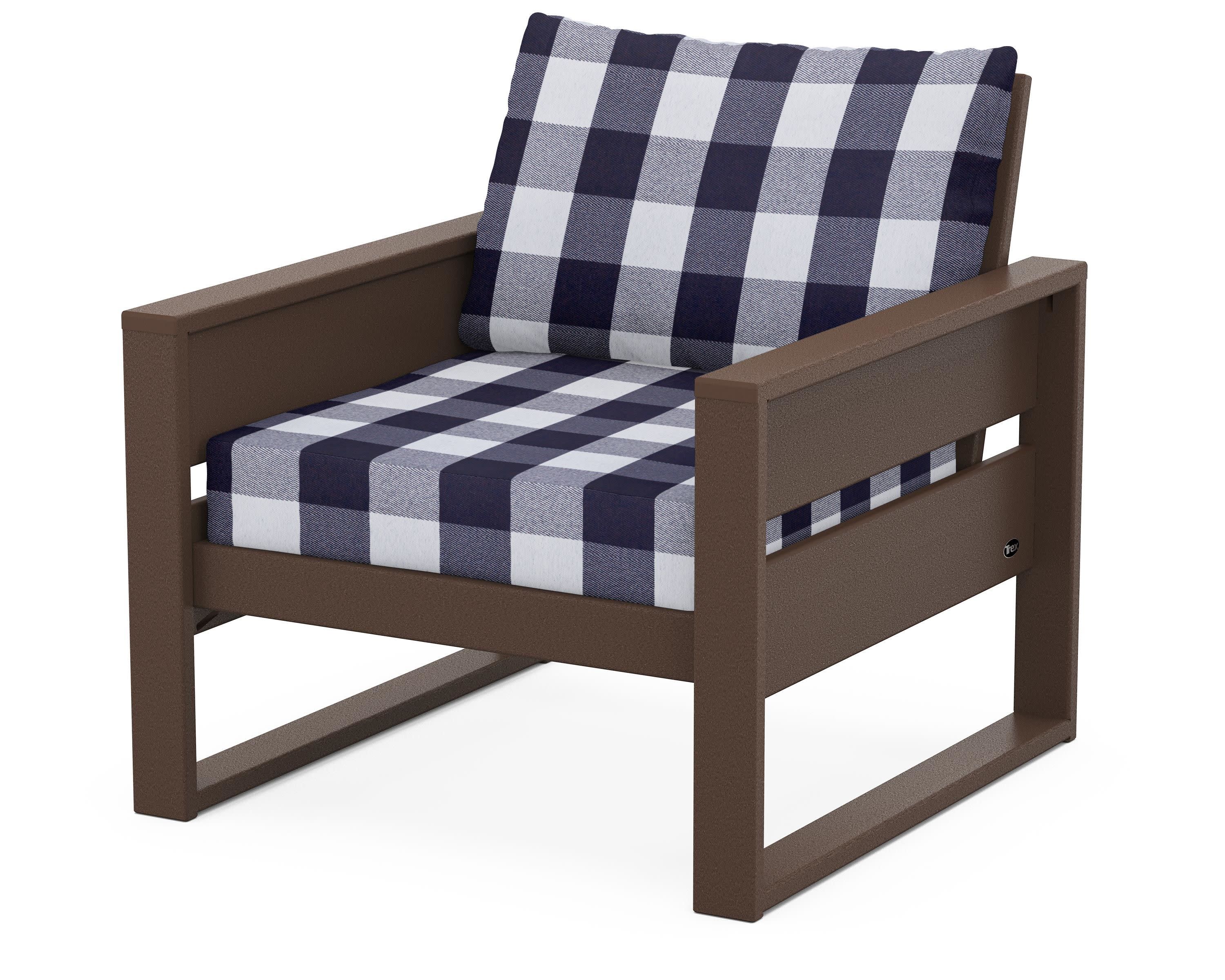 Eastport Club Chair in Vintage Lantern / Buffalo Plaid Navy