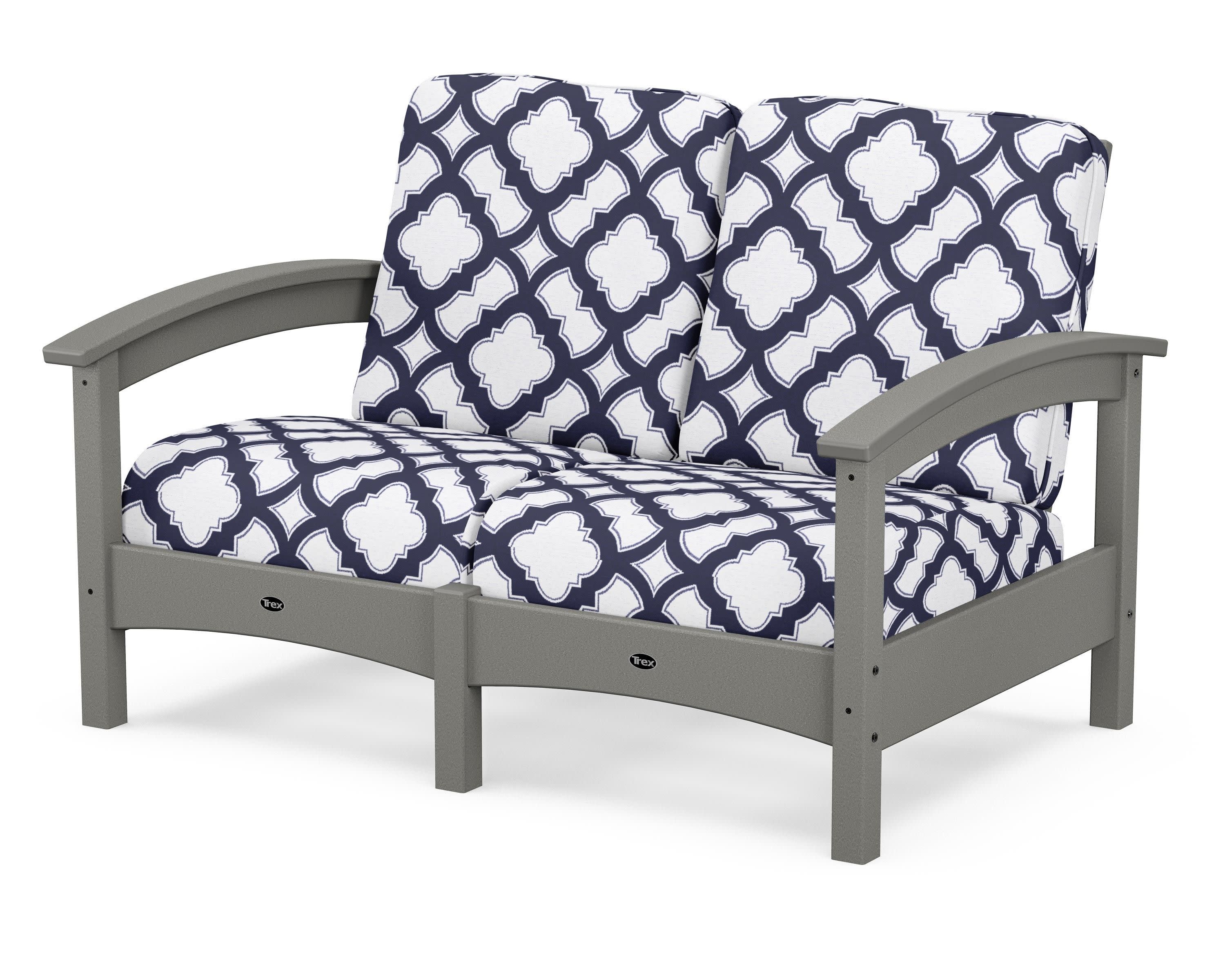 Rockport Club Loveseat in Stepping Stone / Trellis Navy