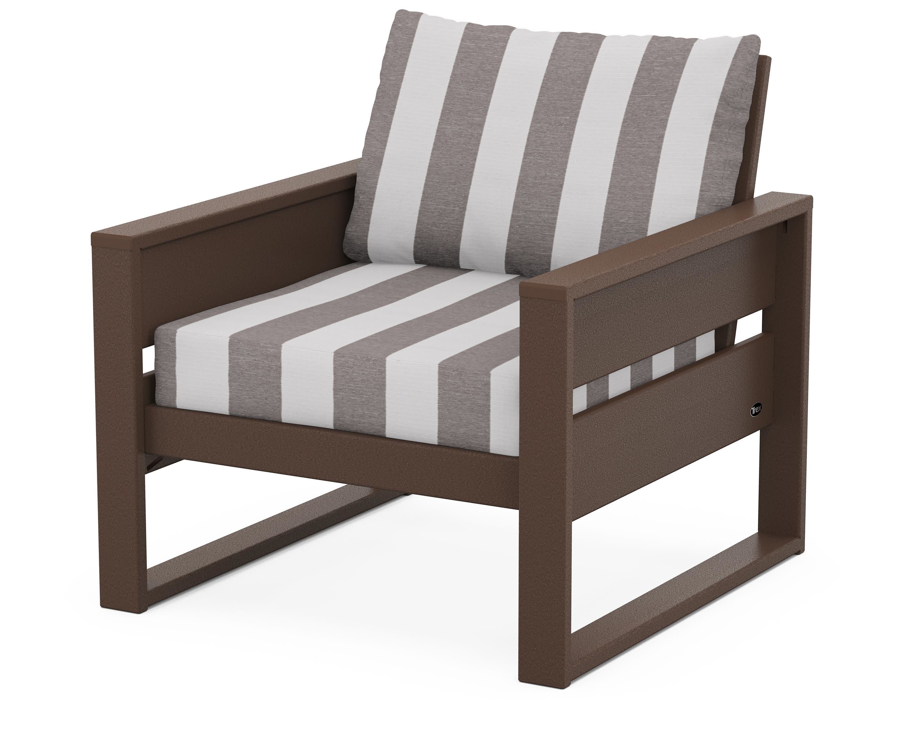 Eastport Club Chair in Vintage Lantern / Cabana Stripe Grey Mist