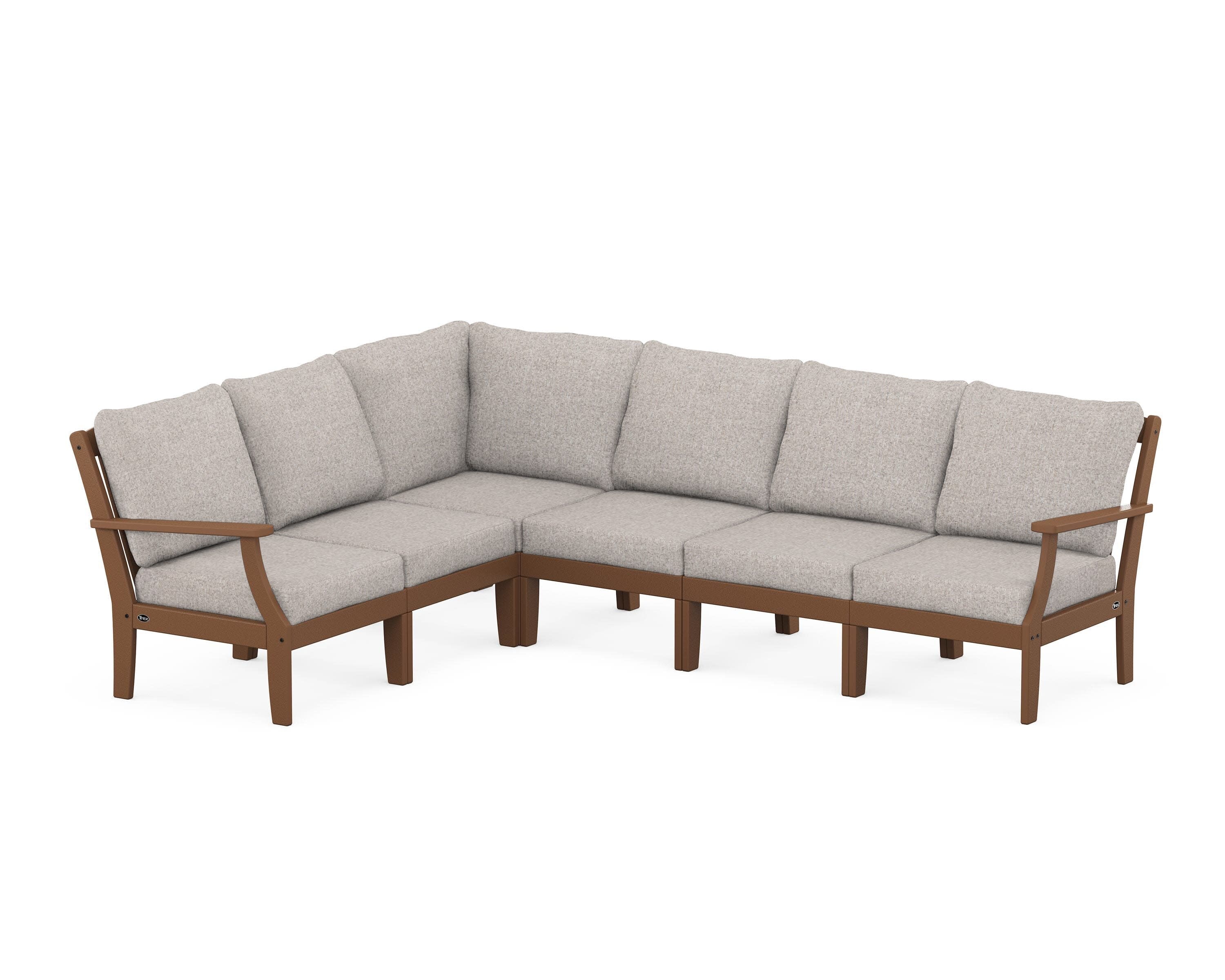Yacht Club Modular 6-Piece Deep Seating Set in Tree House / Weathered Tweed