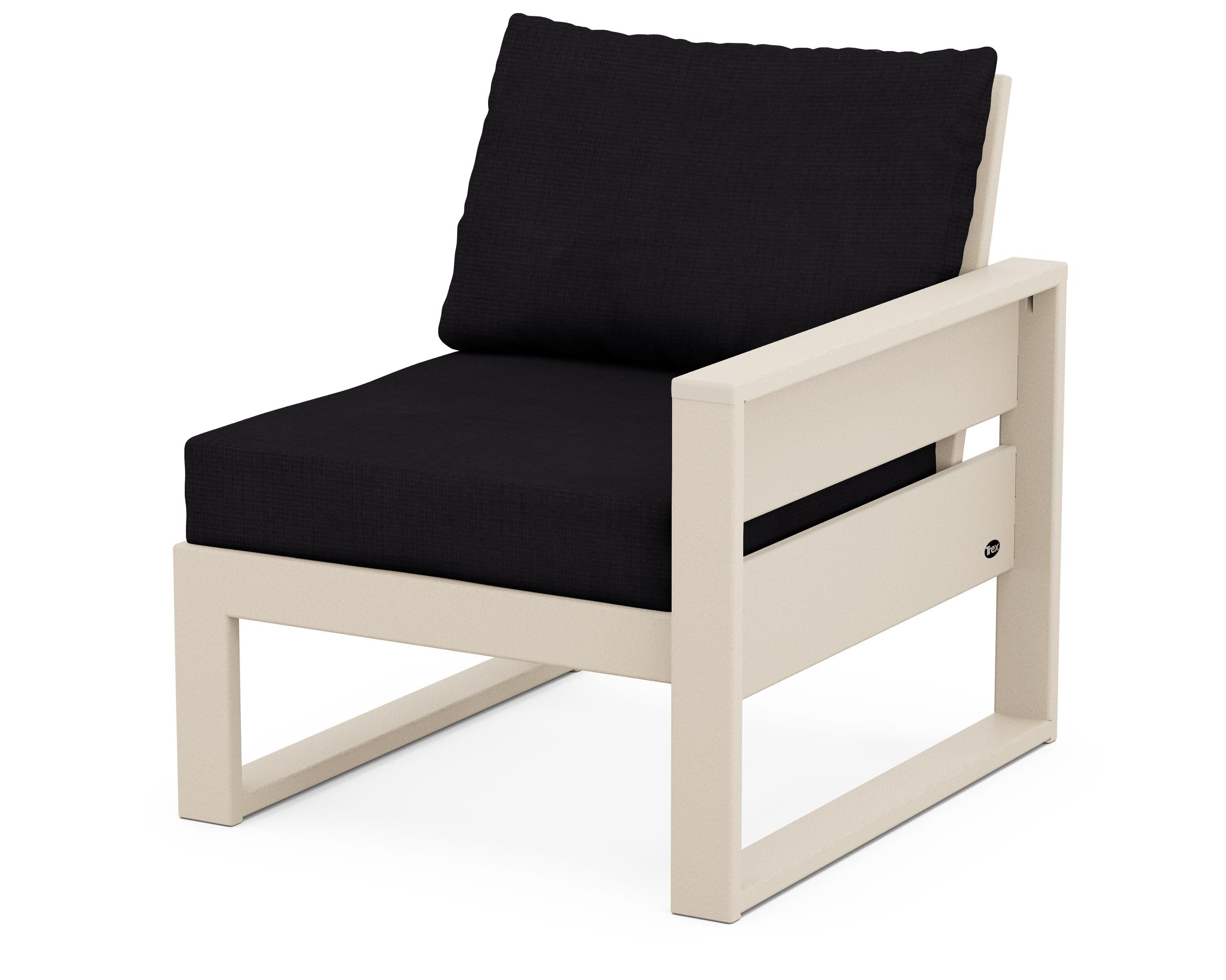 Eastport Modular Right Arm Chair in Sand Castle / Midnight Linen