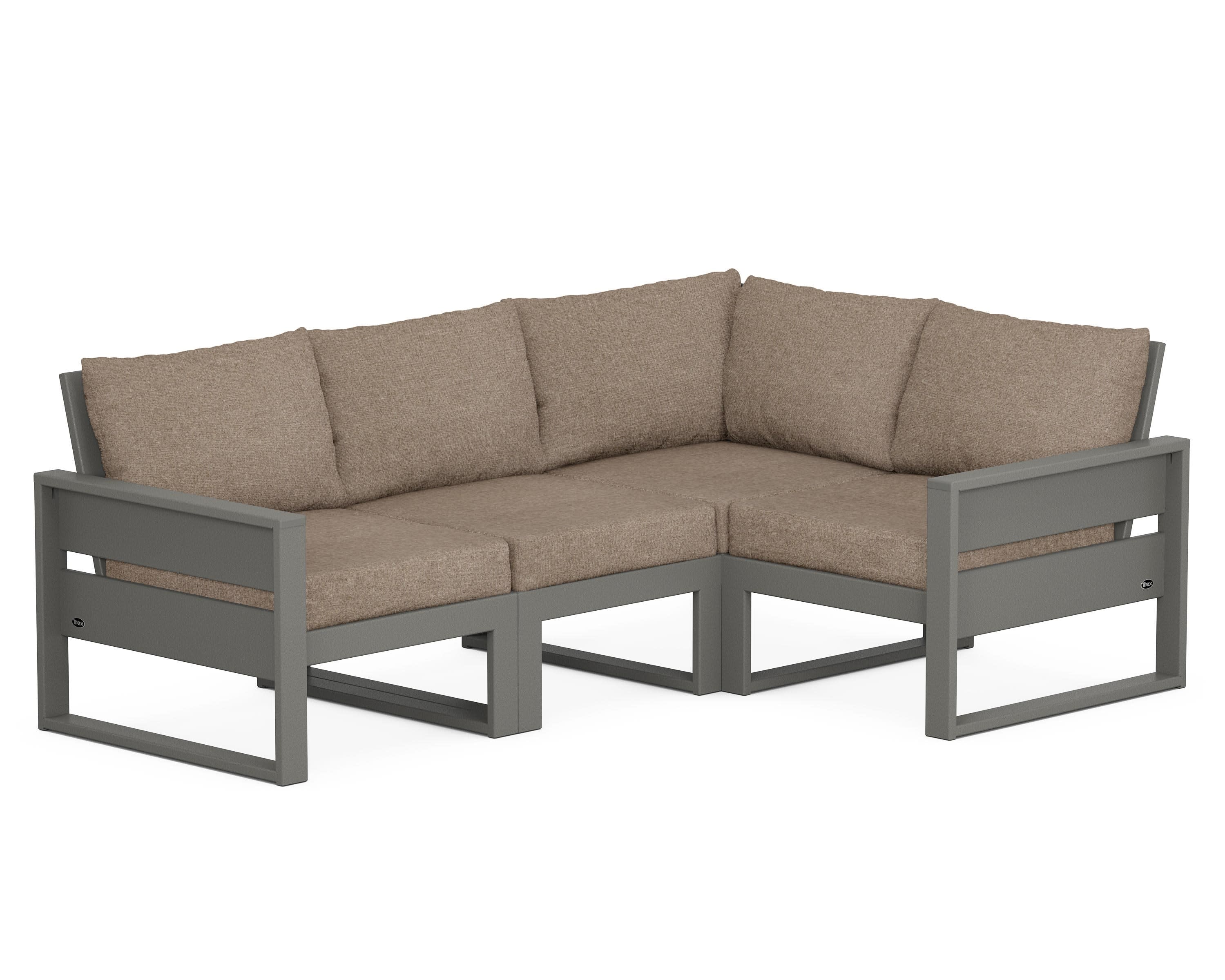 Eastport 4- Piece Sectional in Stepping Stone / Spiced Burlap