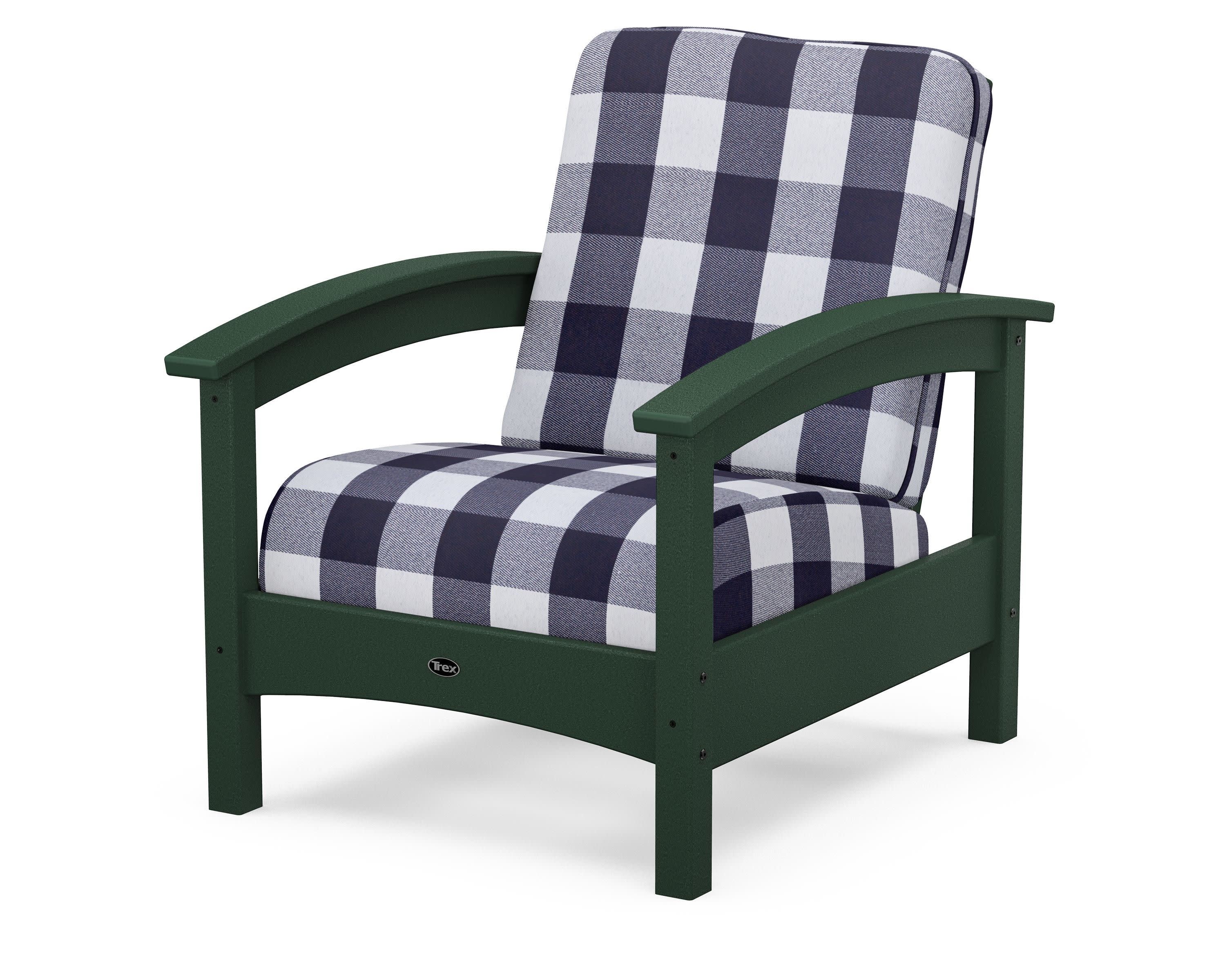 Rockport Club Chair in Rainforest Canopy / Buffalo Plaid Navy