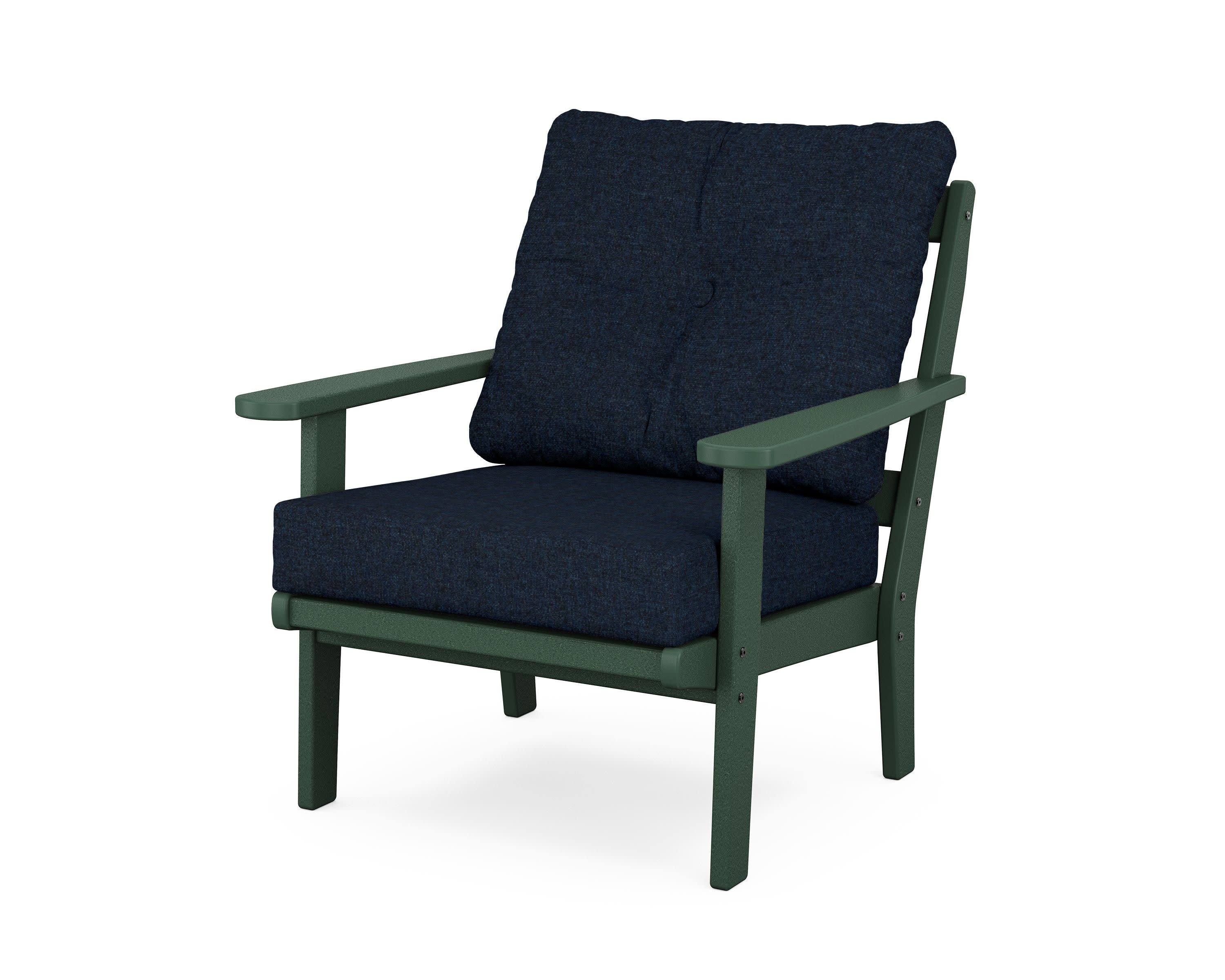 Cape Cod Deep Seating Chair in Rainforest Canopy / Marine Indigo