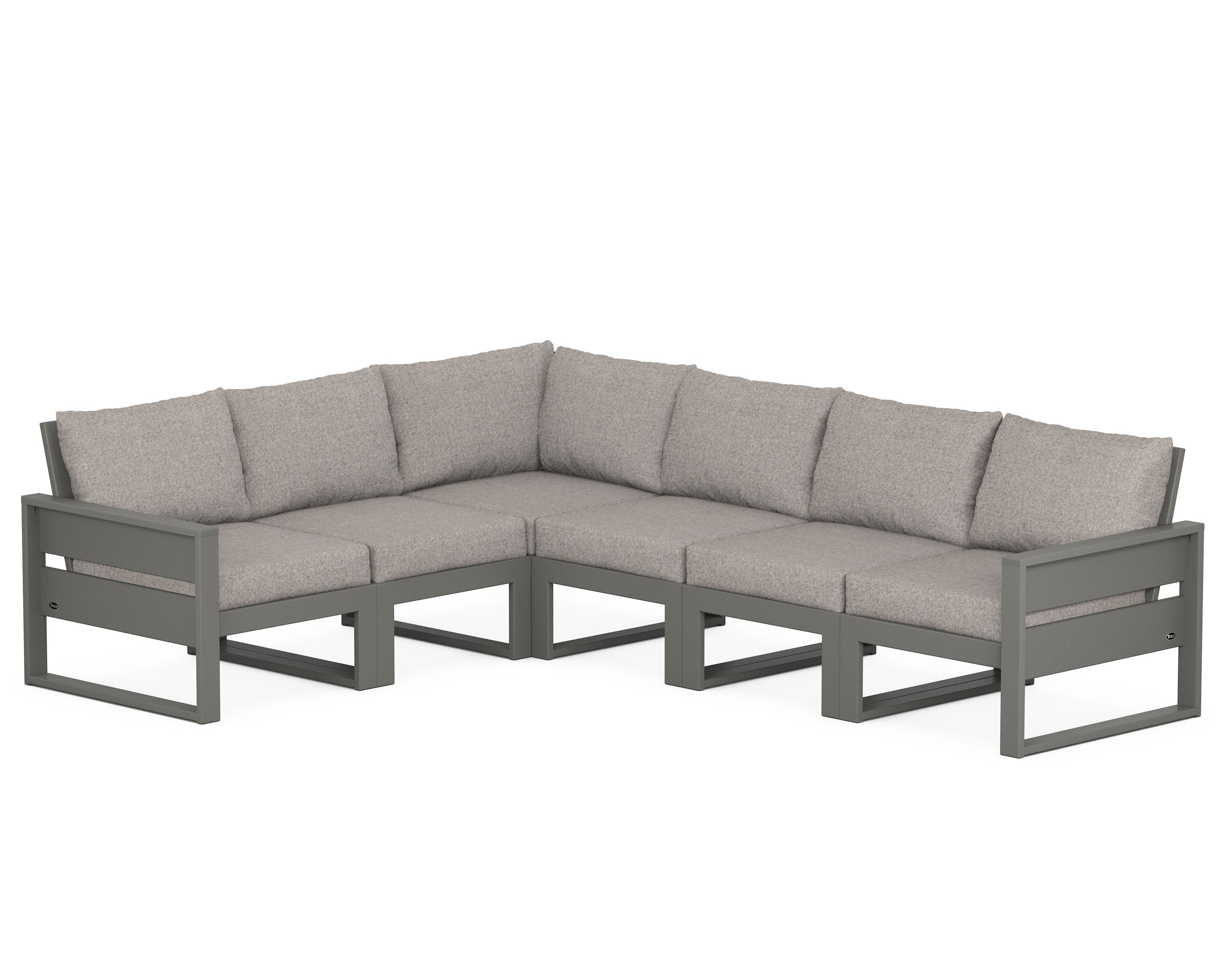 Eastport 6-Piece Sectional in Stepping Stone / Weathered Tweed