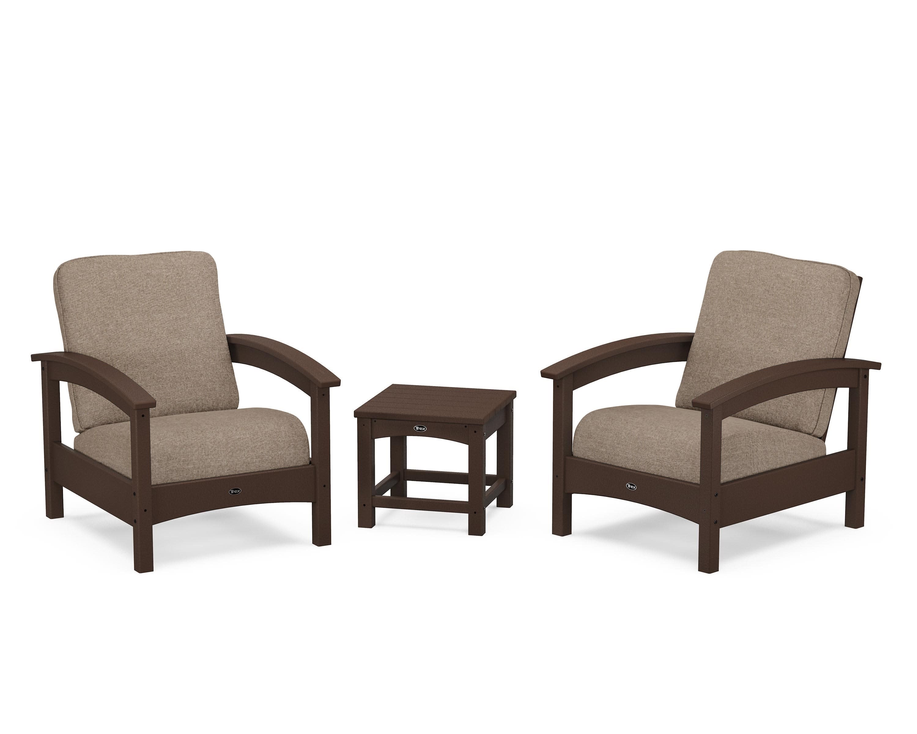 Rockport Club 3-Piece Deep Seating Conversation Set in Vintage Lantern / Spiced Burlap