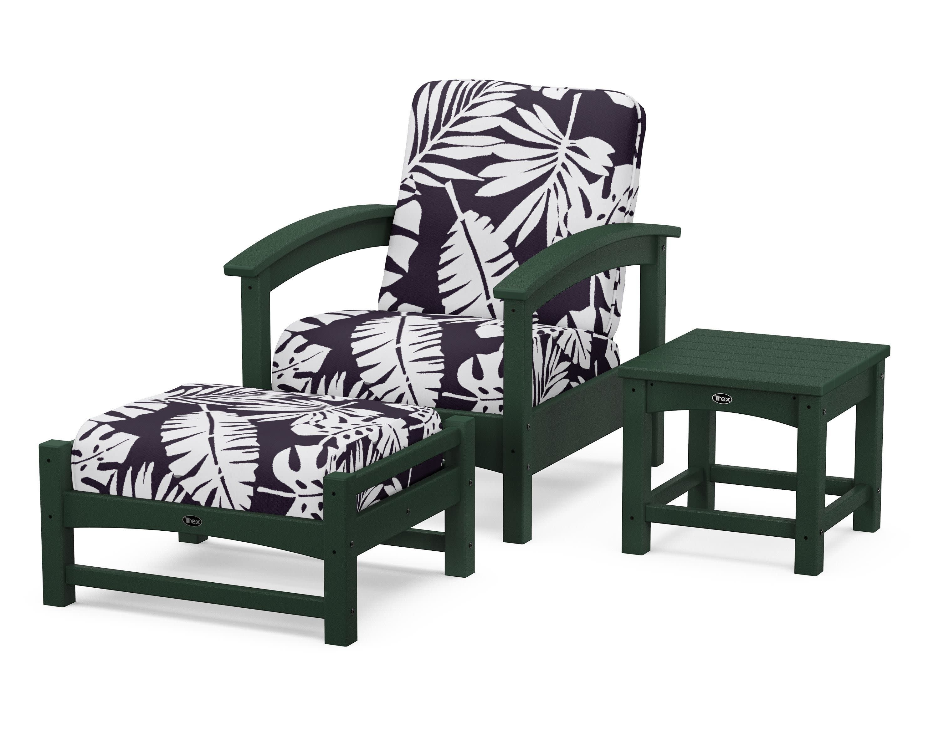 Rockport 3-Piece Deep Seating Set in Rainforest Canopy / Leaf Navy