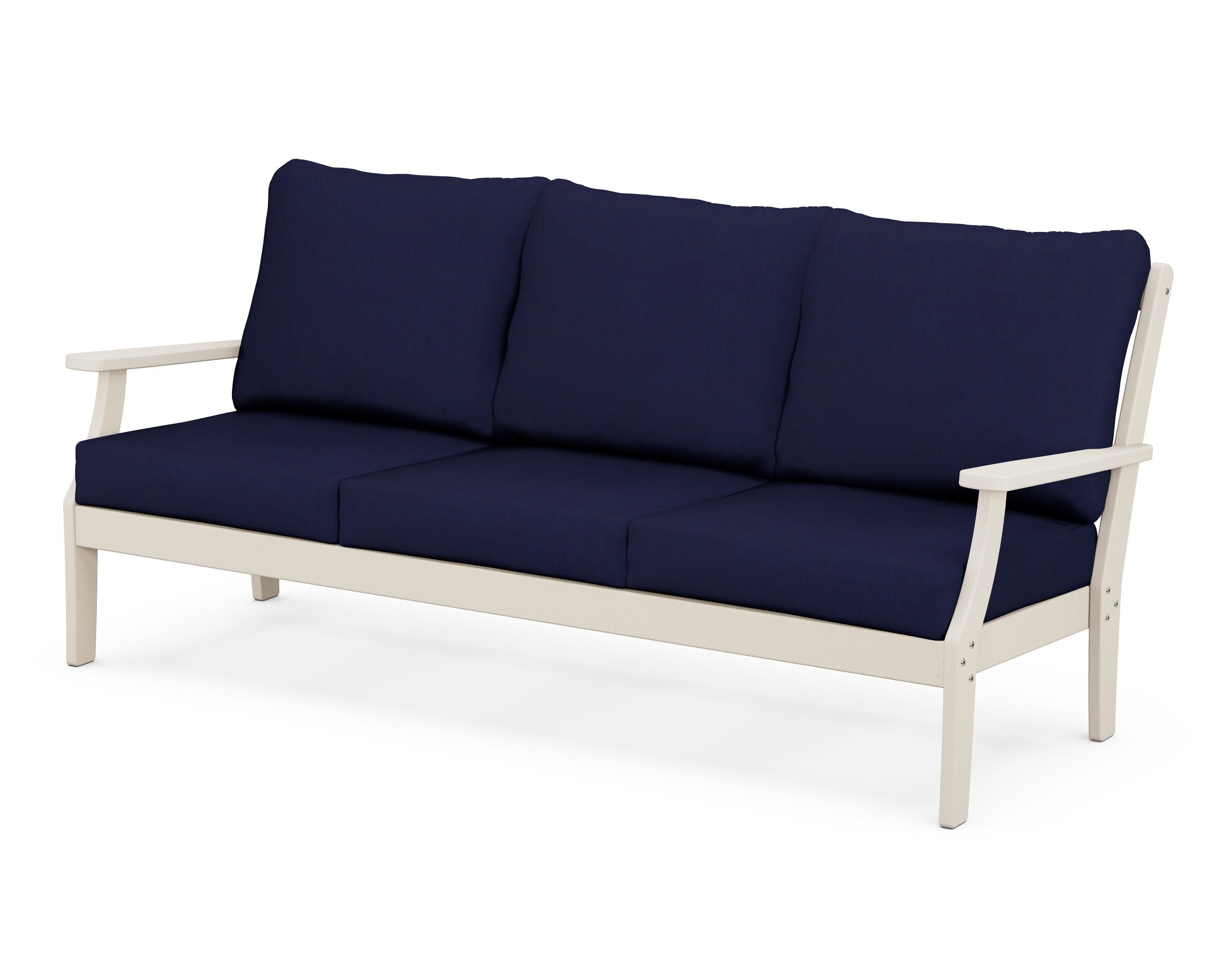 Yacht Club Deep Seating Sofa in Sand Castle / Navy