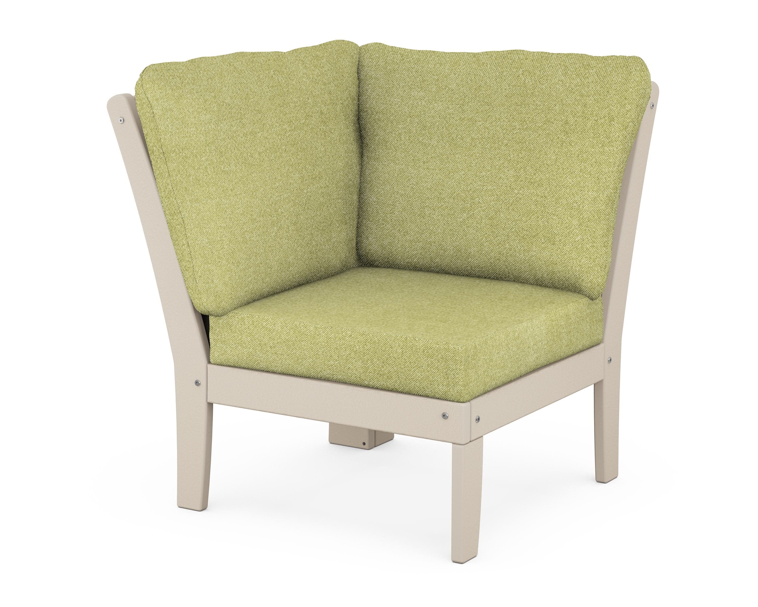 Yacht Club Modular Corner Chair in Sand Castle / Chartreuse Boucle