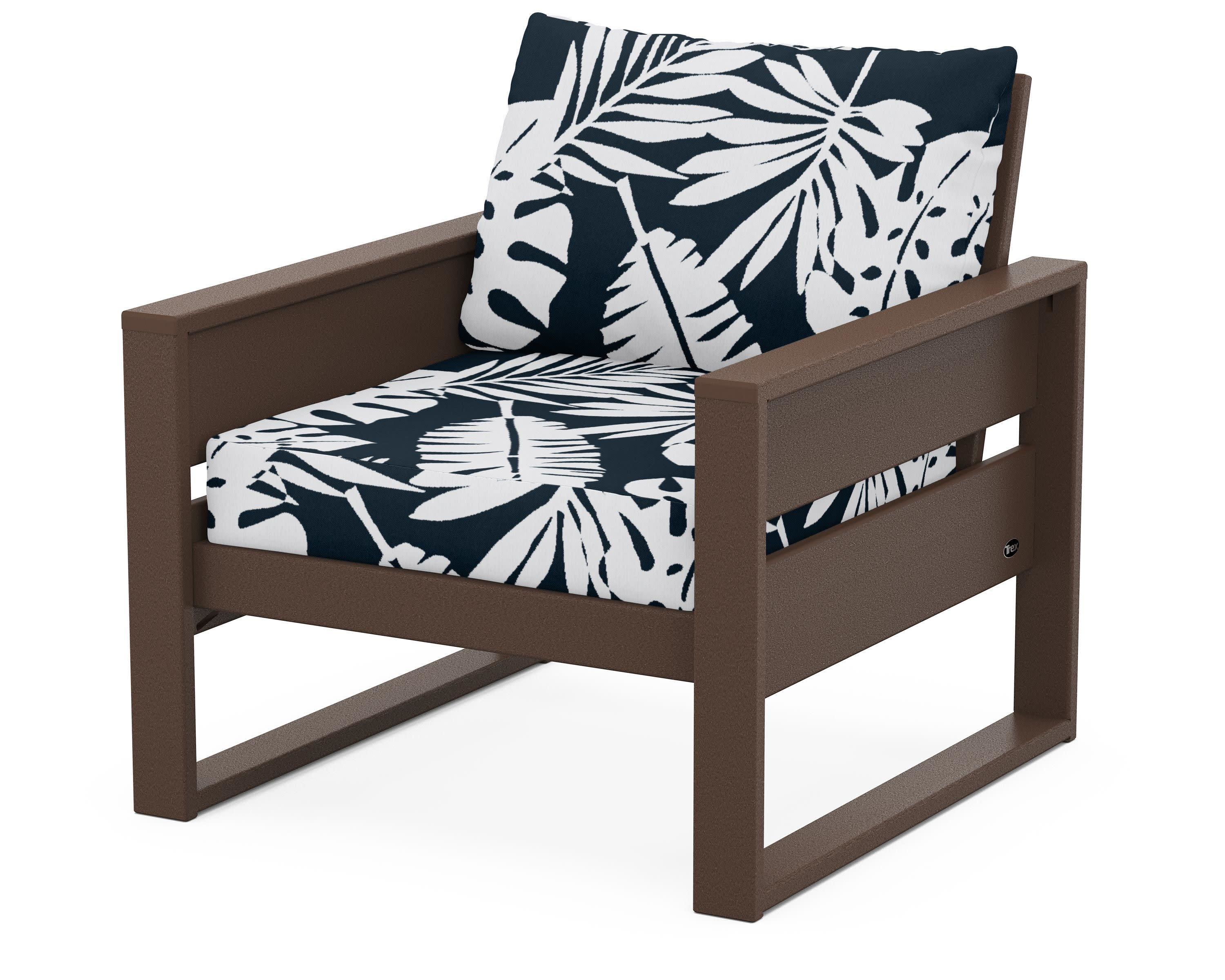 Eastport Club Chair in Vintage Lantern / Leaf Marine Indigo