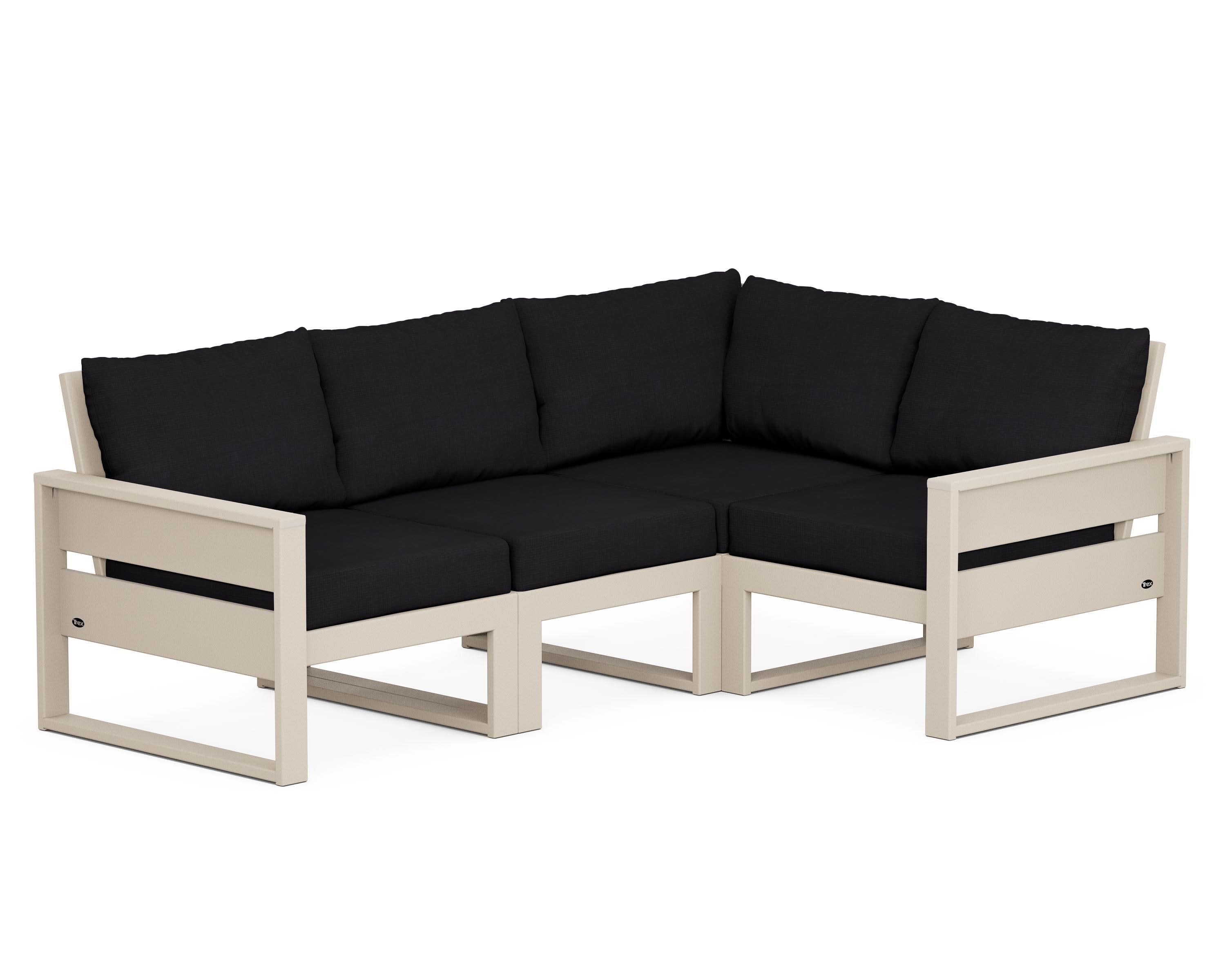 Eastport 4- Piece Sectional in Sand Castle / Midnight Linen