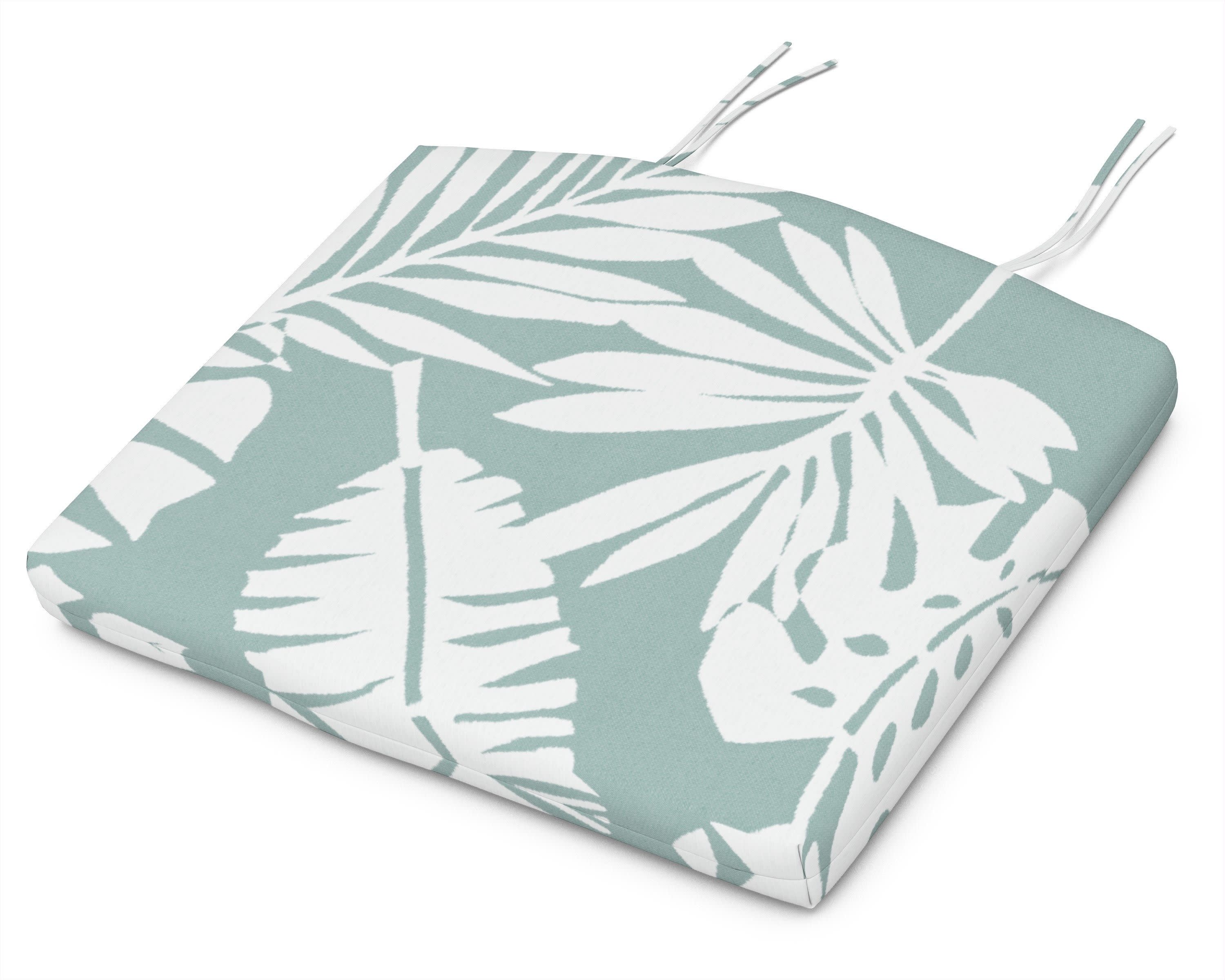 Seat Cushion - 18"D x 22"W x 2.5"H in Leaf Glacier Spa