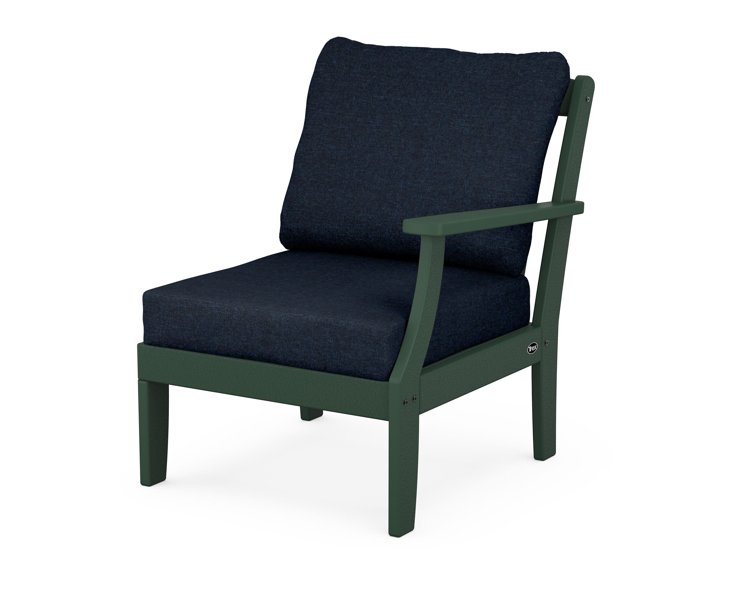 Yacht Club Modular Right Arm Chair in Rainforest Canopy / Marine Indigo