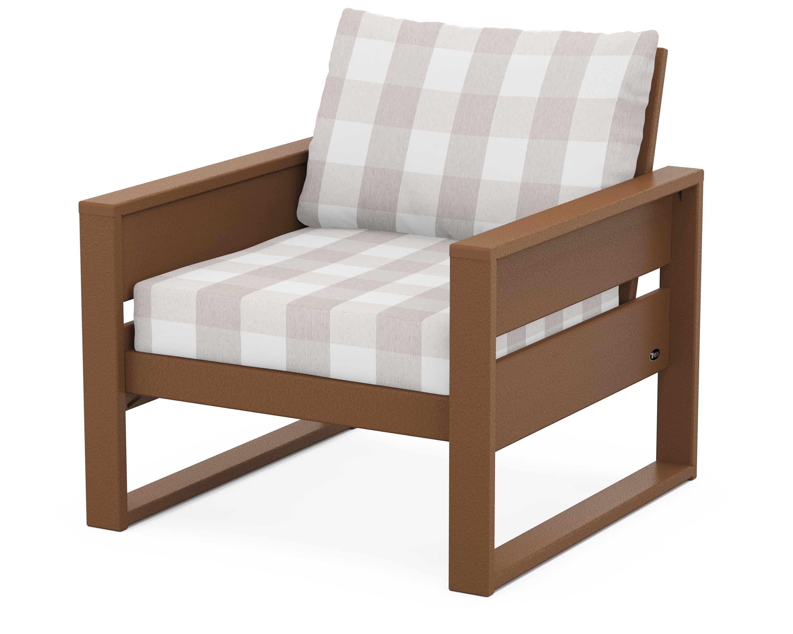 Eastport Club Chair in Tree House / Buffalo Plaid Dune Burlap