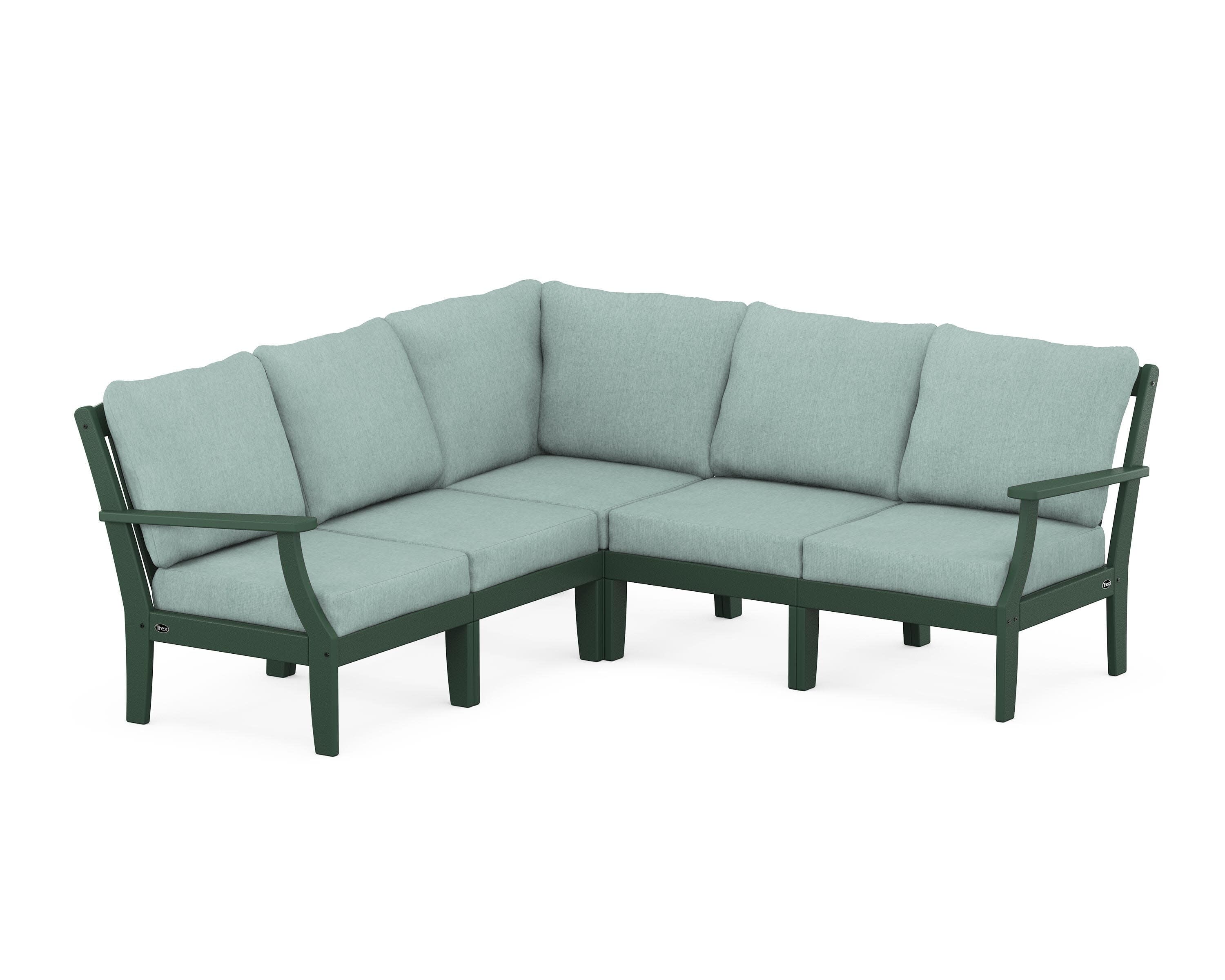 Yacht Club Modular 5-Piece Deep Seating Set in Rainforest Canopy / Glacier Spa
