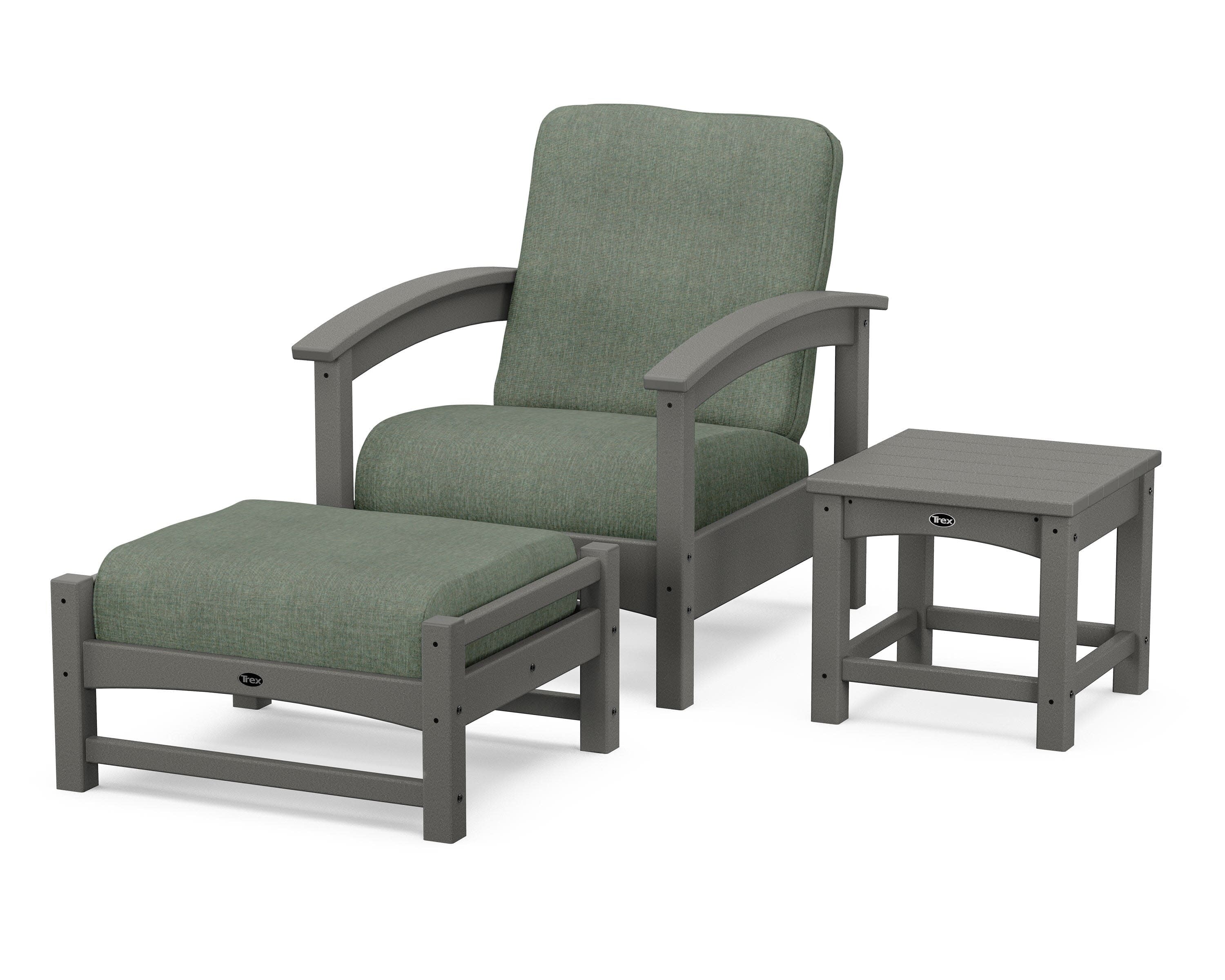 Rockport 3-Piece Deep Seating Set in Stepping Stone / Cast Sage