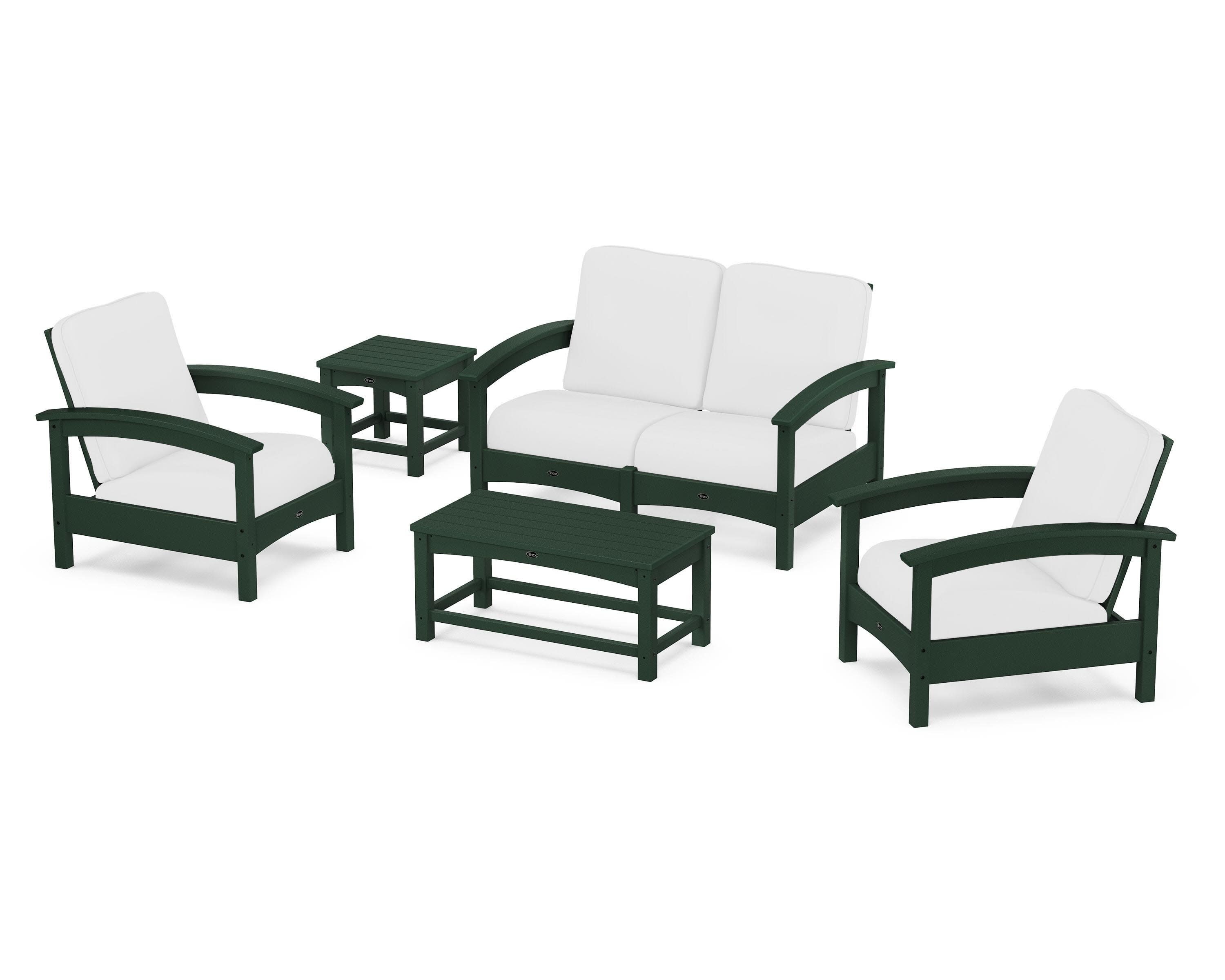 Rockport Club 6-Piece Deep Seating Conversation Set in Rainforest Canopy / Natural