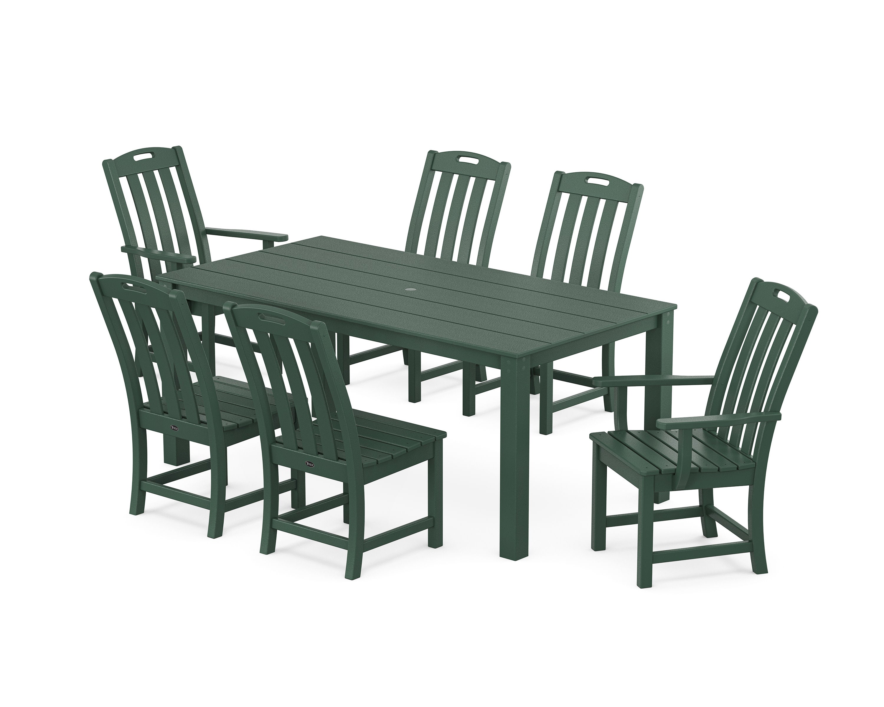 Yacht Club 7-Piece Parsons Dining Set in Rainforest Canopy