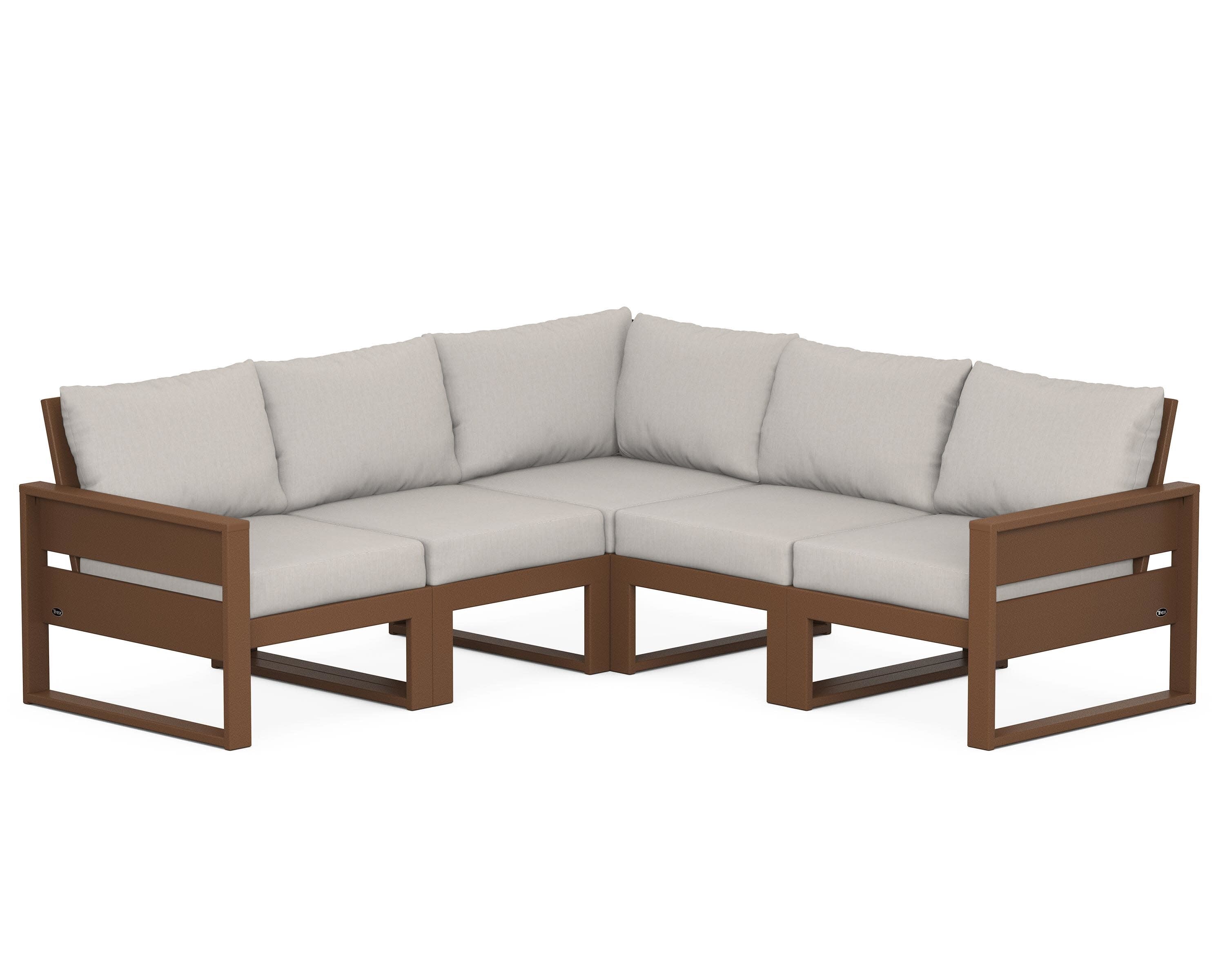 Eastport 5-Piece Sectional in Tree House / Cast Ash