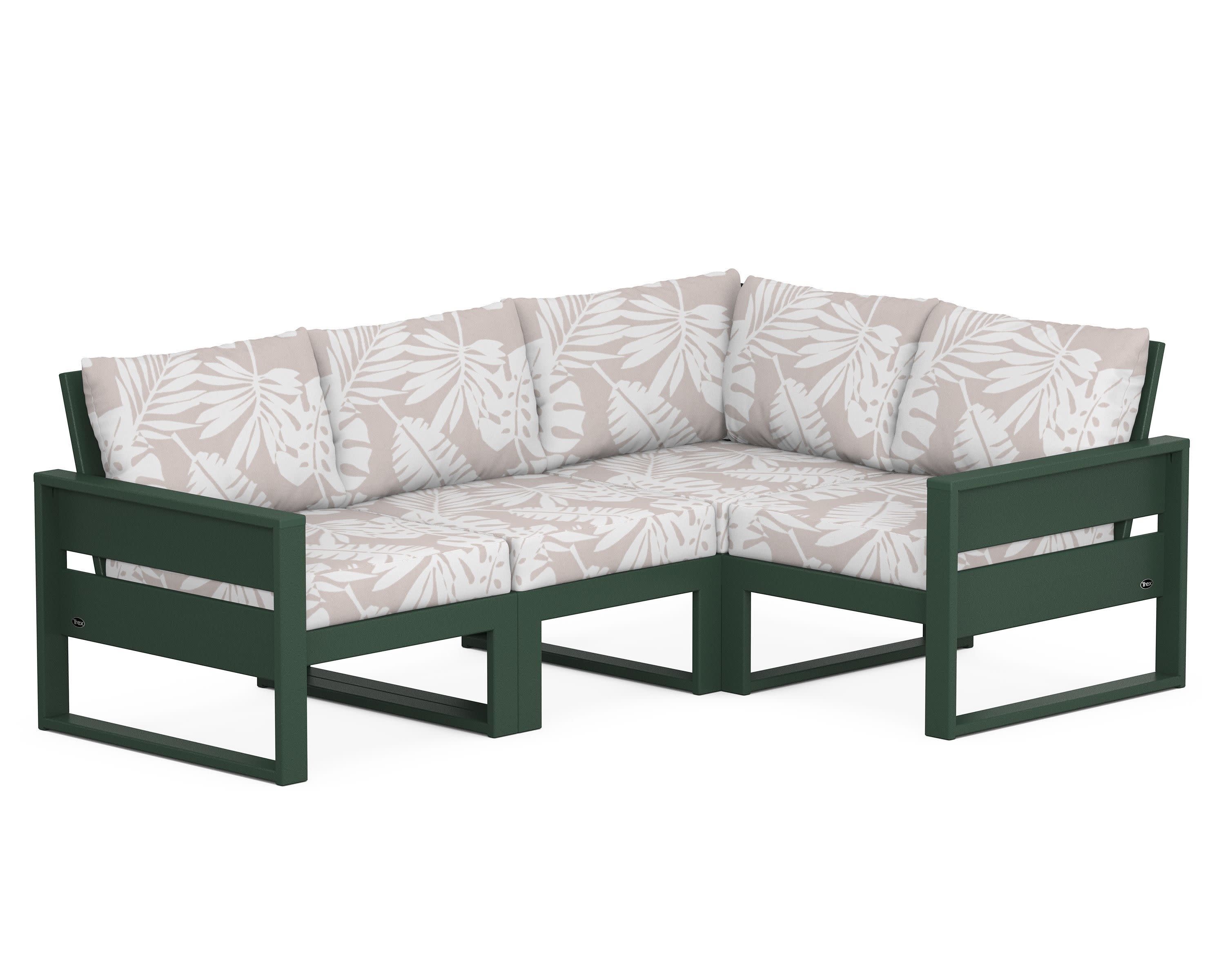 Eastport 4- Piece Sectional in Rainforest Canopy / Leaf Dune Burlap
