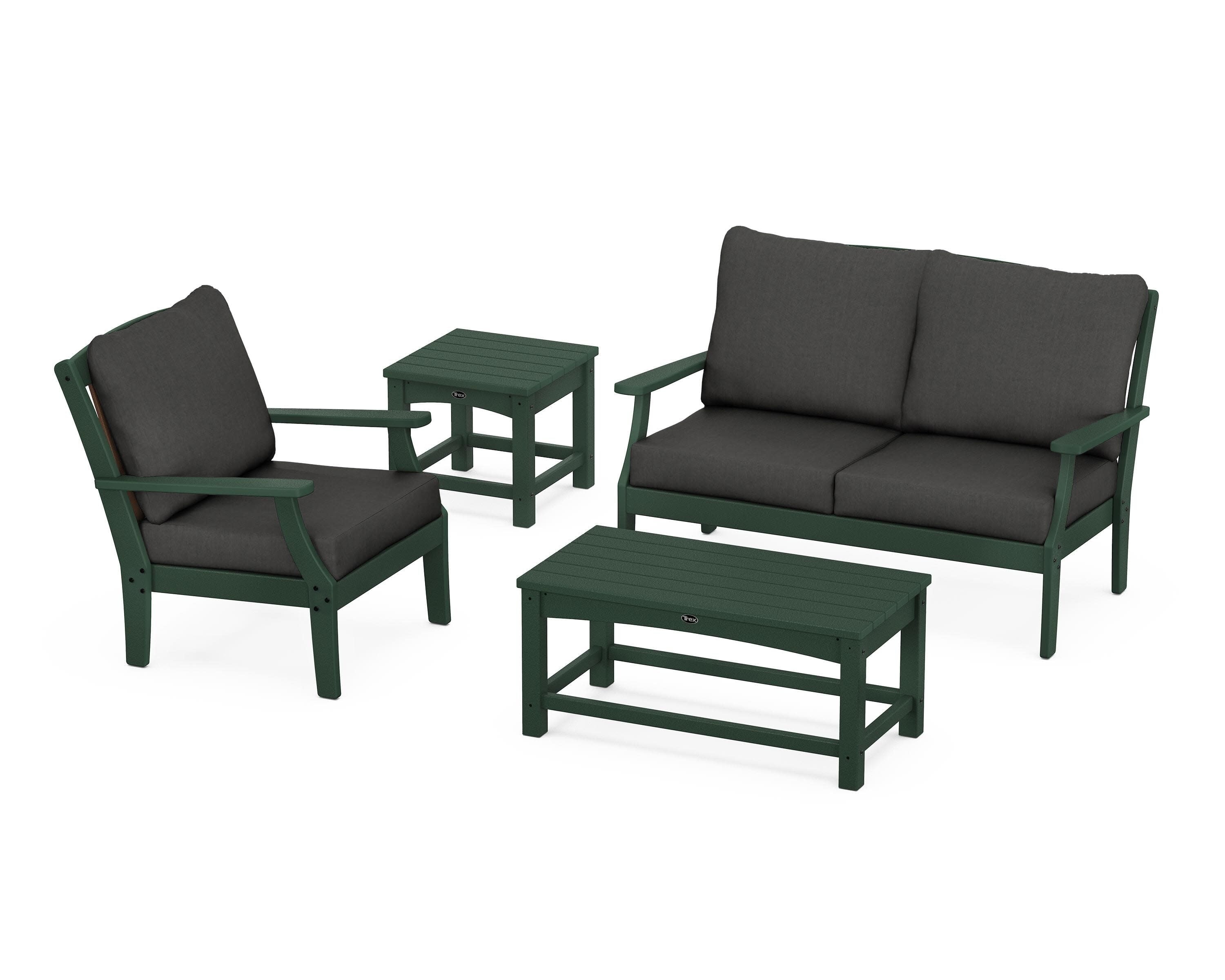Yacht Club 4-Piece Deep Seating Set in Rainforest Canopy / Spectrum Carbon