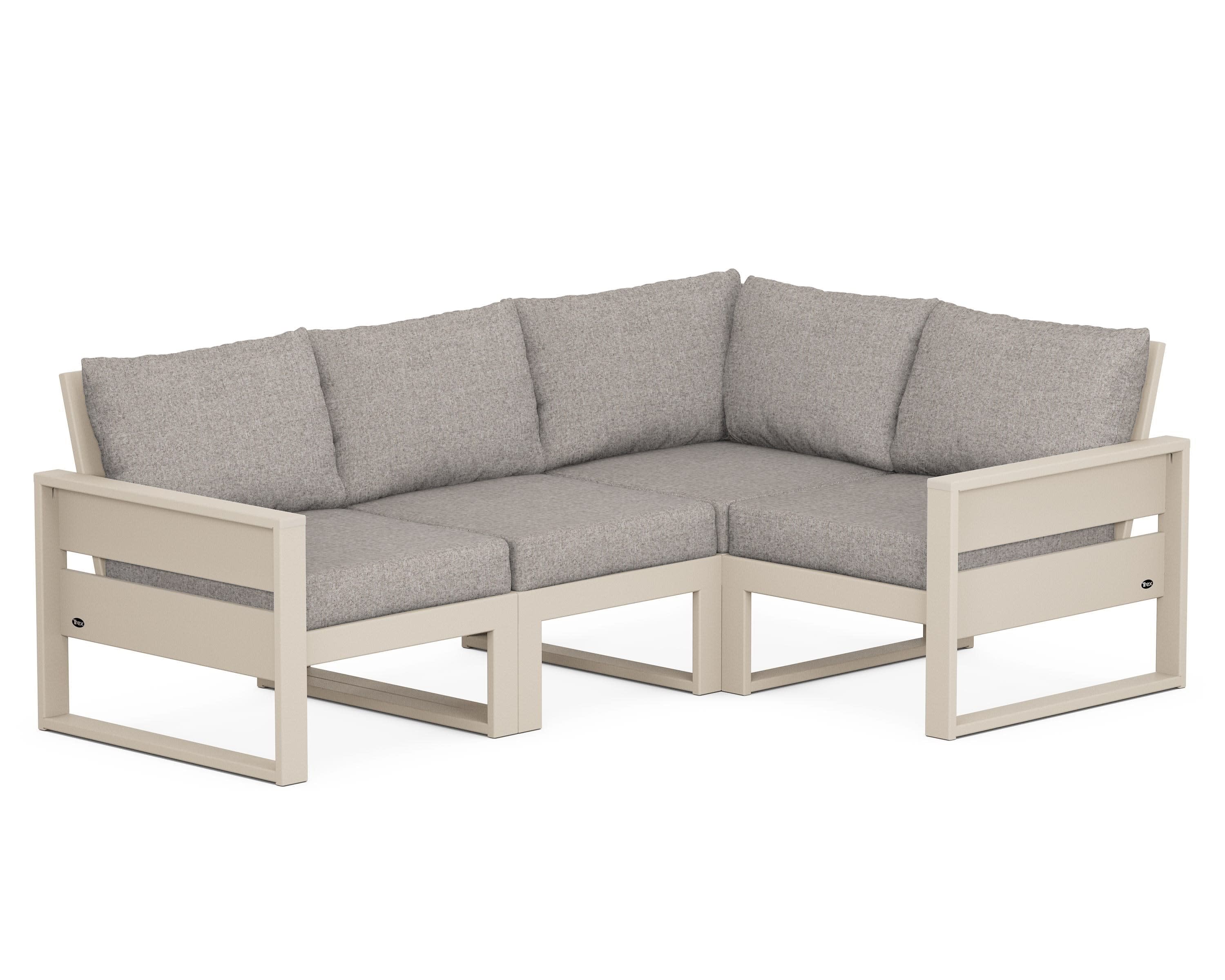 Eastport 4- Piece Sectional in Sand Castle / Weathered Tweed