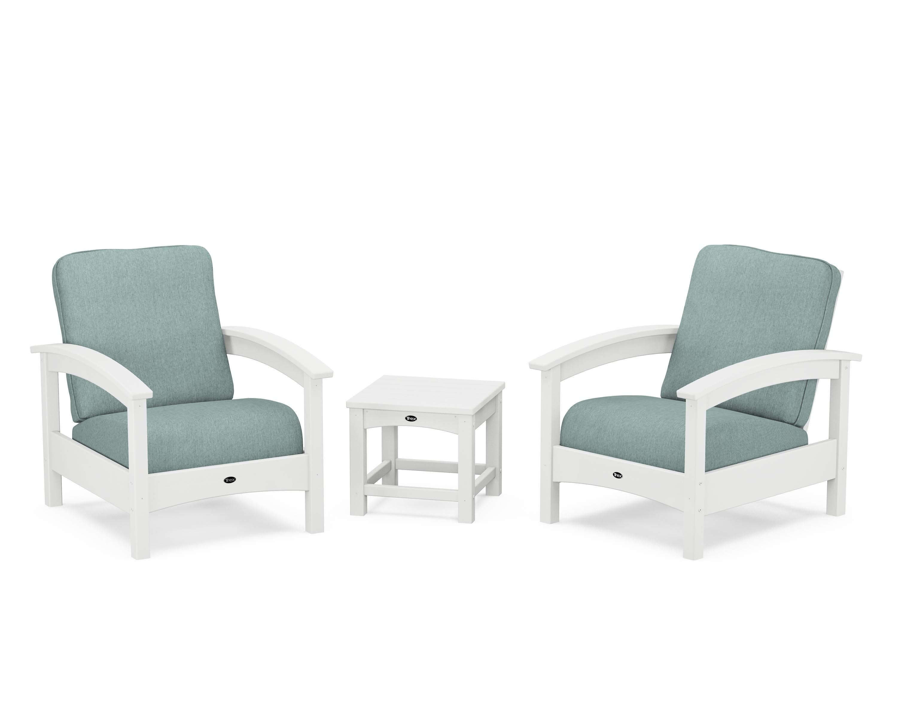 Rockport Club 3-Piece Deep Seating Conversation Set in Classic White / Glacier Spa