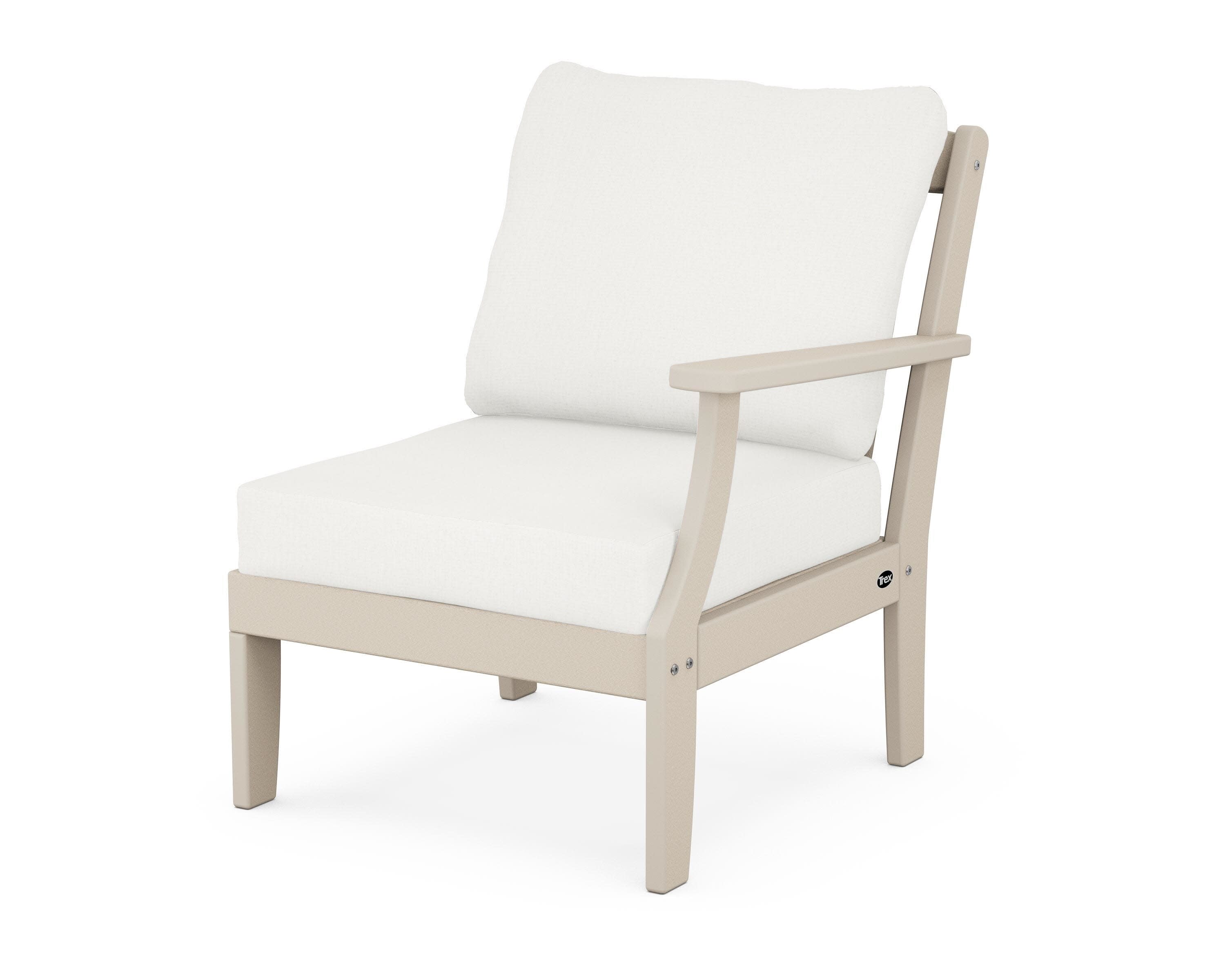 Yacht Club Modular Right Arm Chair in Sand Castle / Natural Linen