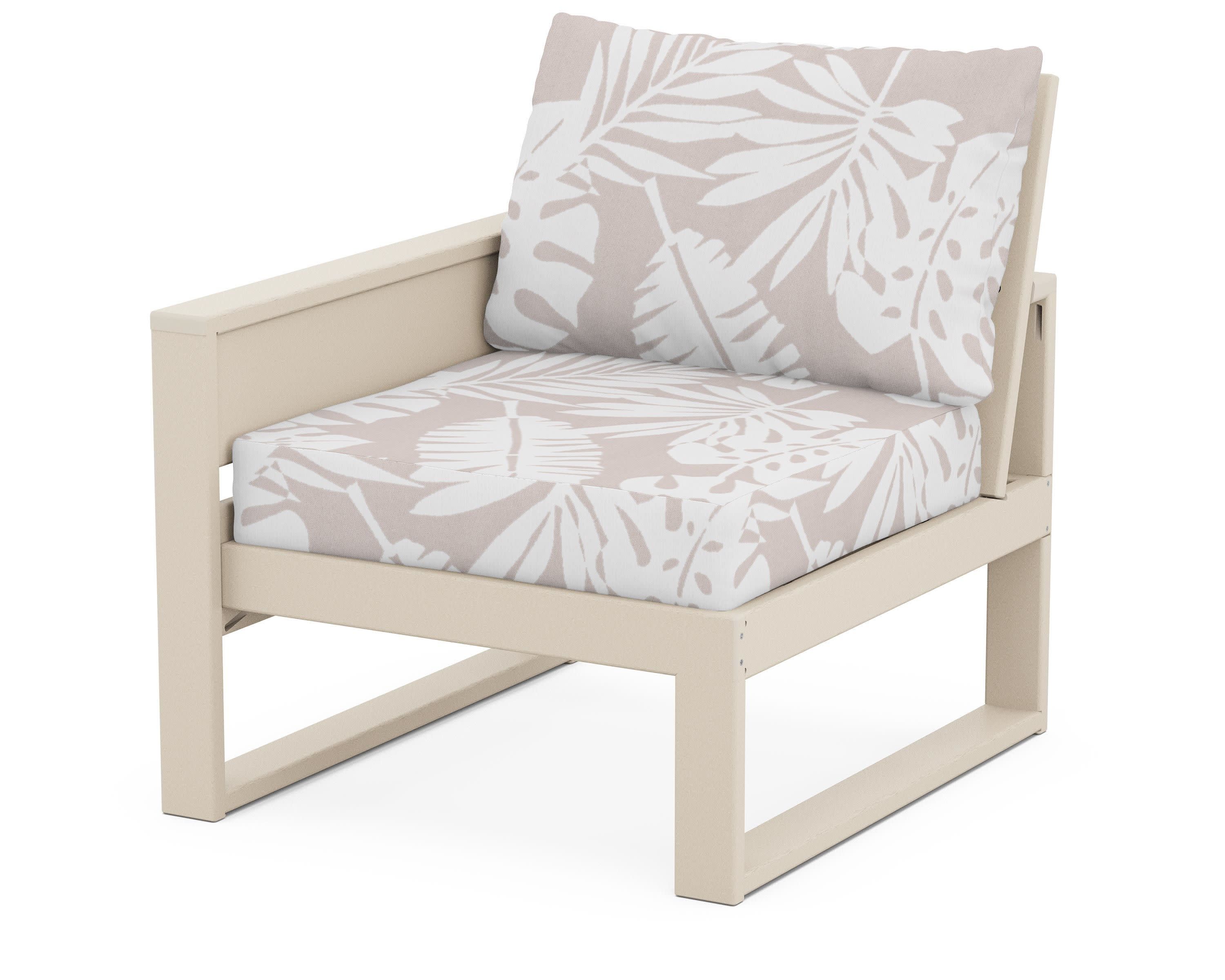 Eastport Modular Left Arm Chair in Sand Castle / Leaf Dune Burlap