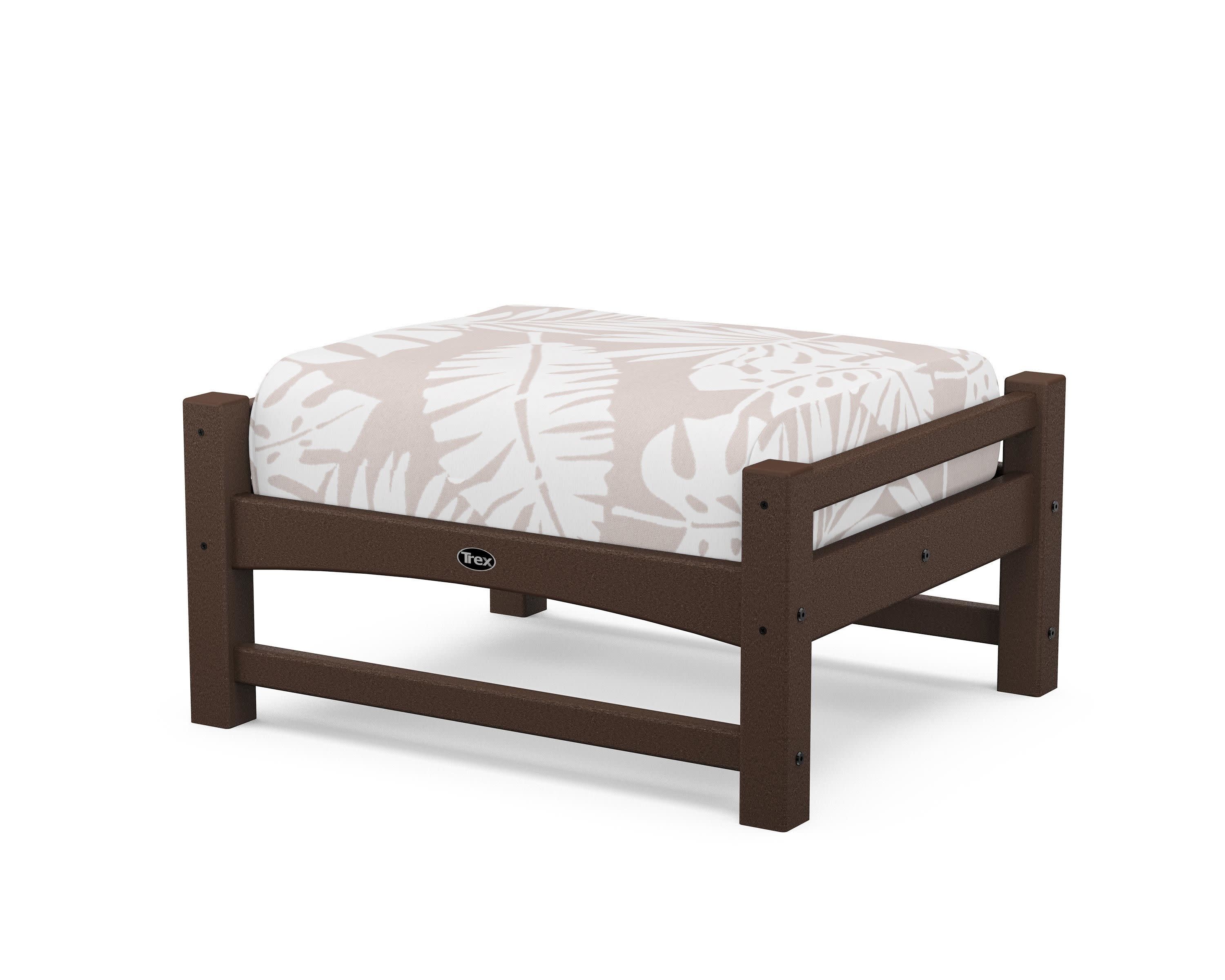 Rockport Club Ottoman in Vintage Lantern / Leaf Dune Burlap