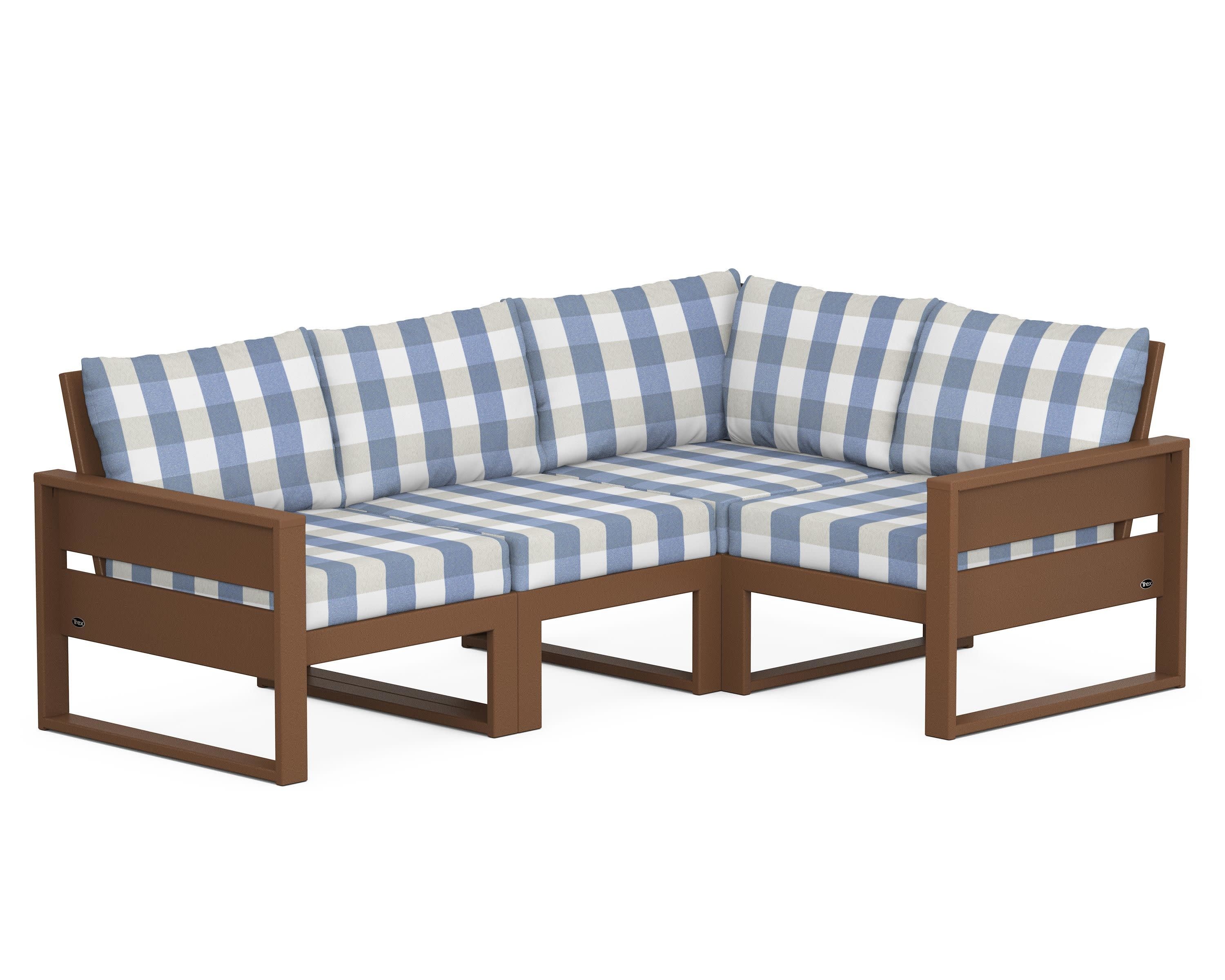 Eastport 4- Piece Sectional in Tree House / Buffalo Plaid Sky Blue