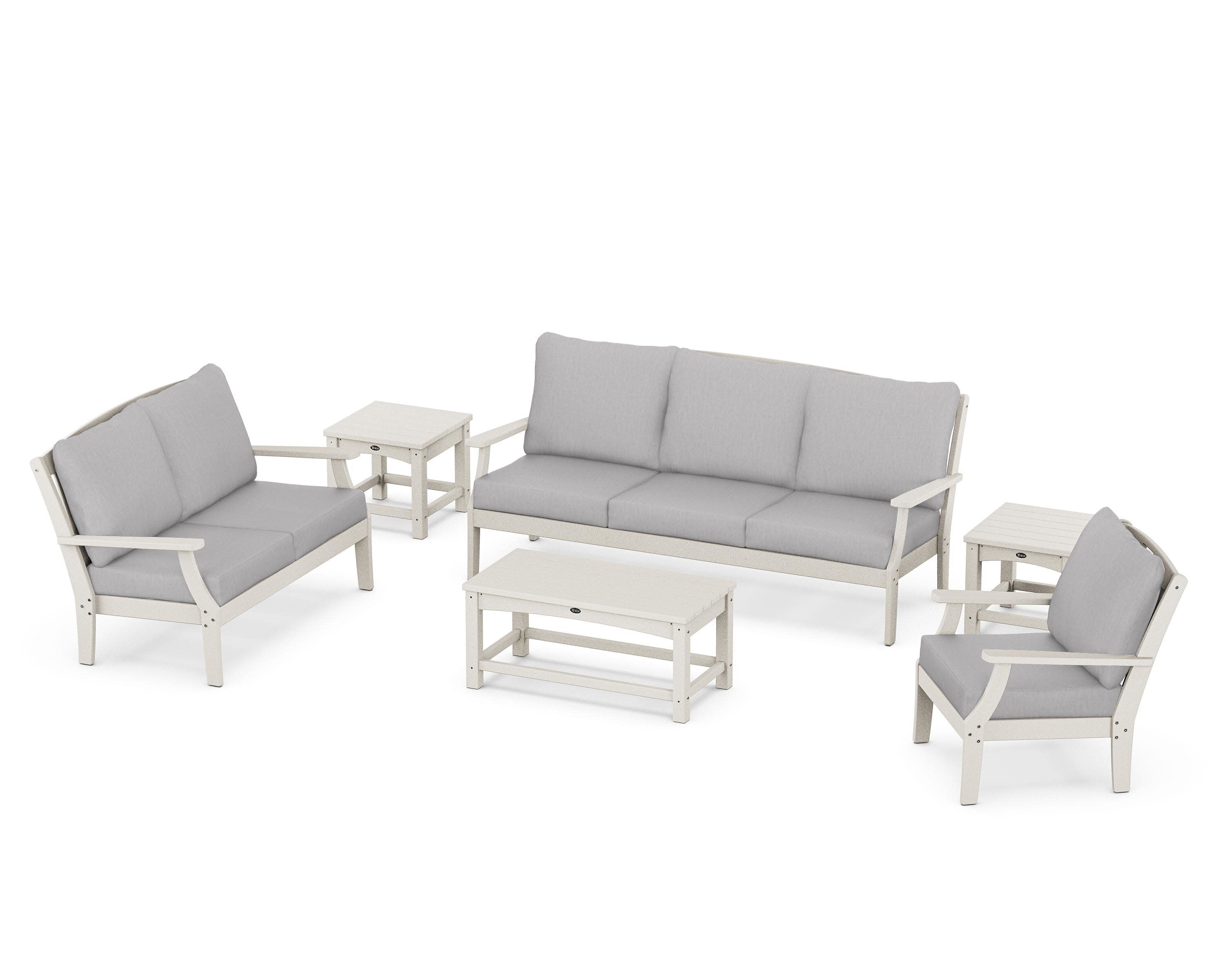 Yacht Club 6-Piece Deep Seating Set in Sand Castle / Granite