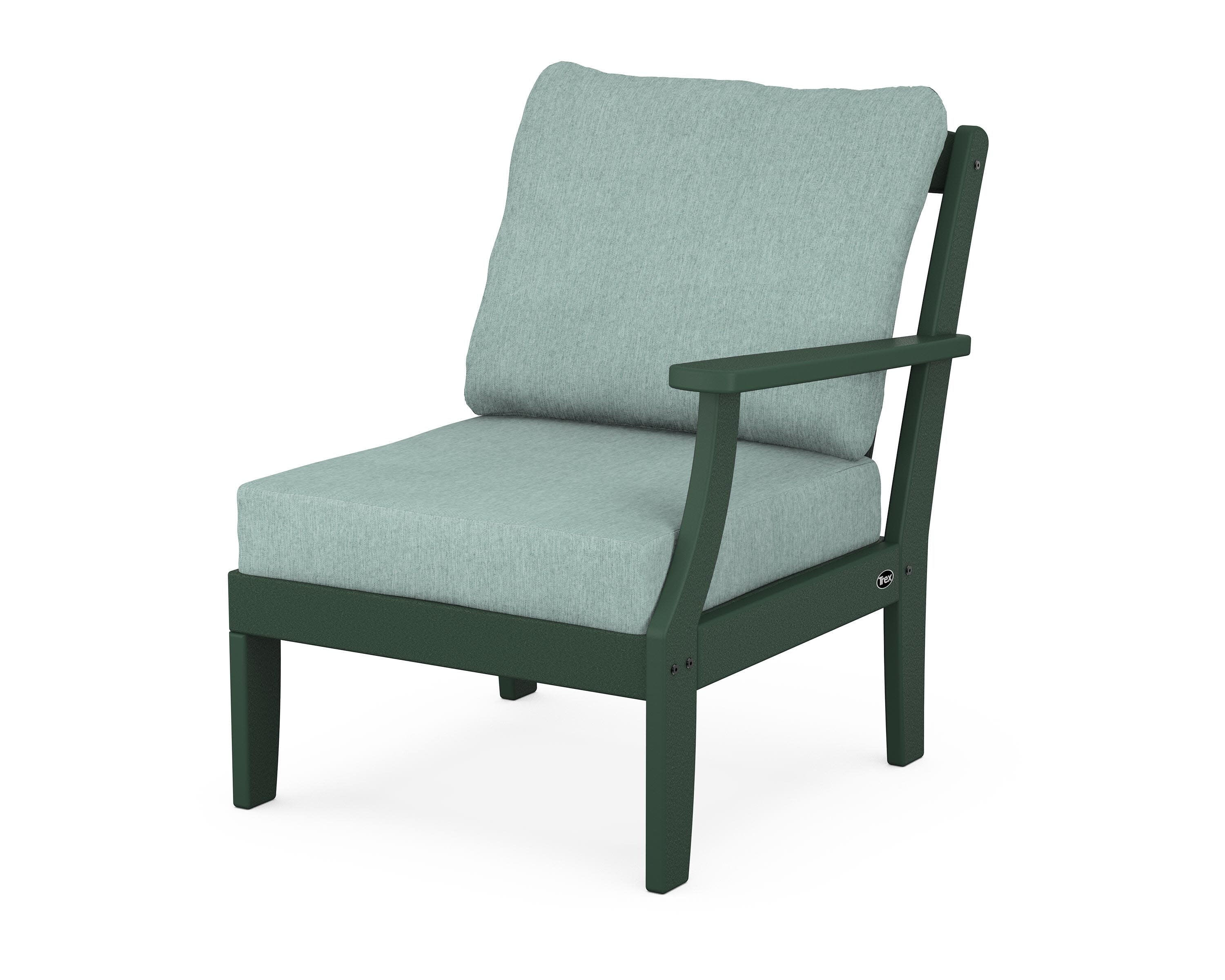 Yacht Club Modular Right Arm Chair in Rainforest Canopy / Glacier Spa