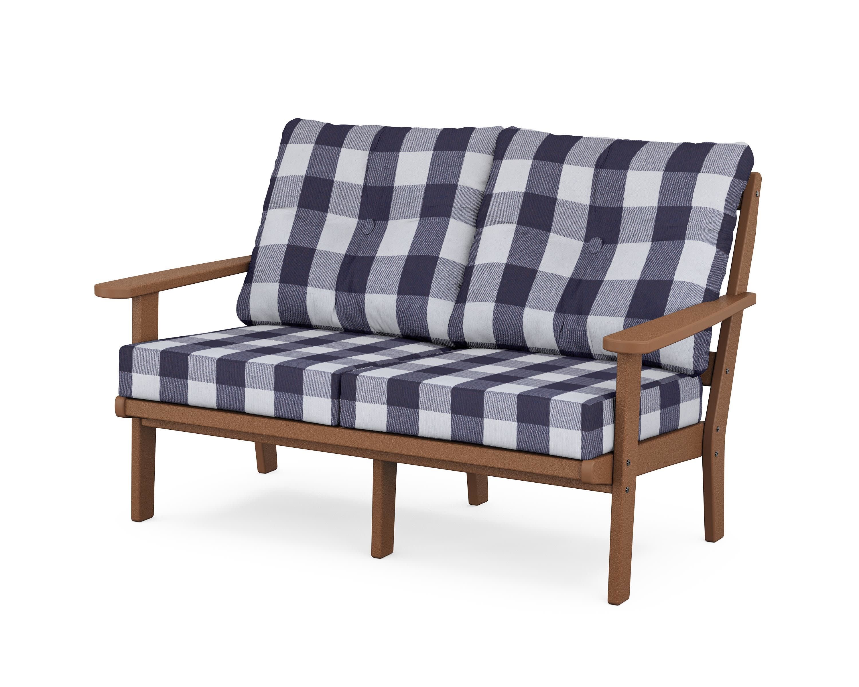 Cape Cod Deep Seating Loveseat in Tree House / Buffalo Plaid Navy