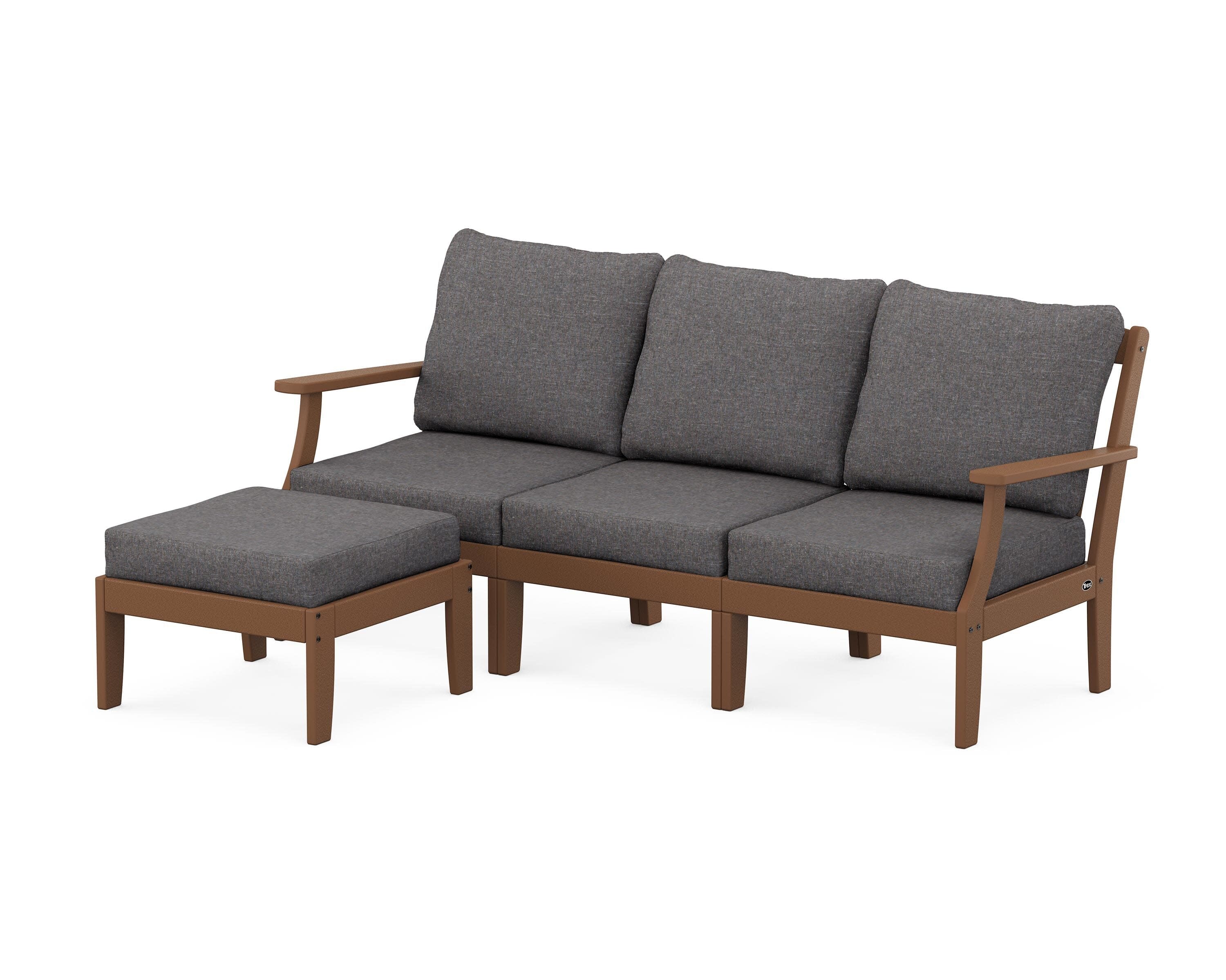 Yacht Club Modular 4-Piece Deep Seating Set with Ottoman in Tree House / Ash Charcoal