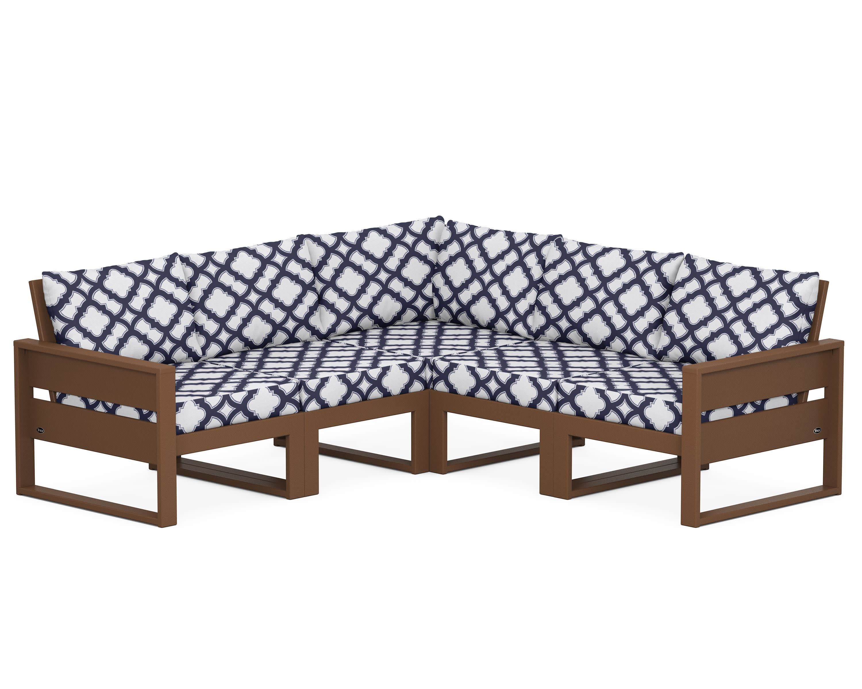Eastport 5-Piece Sectional in Tree House / Trellis Navy
