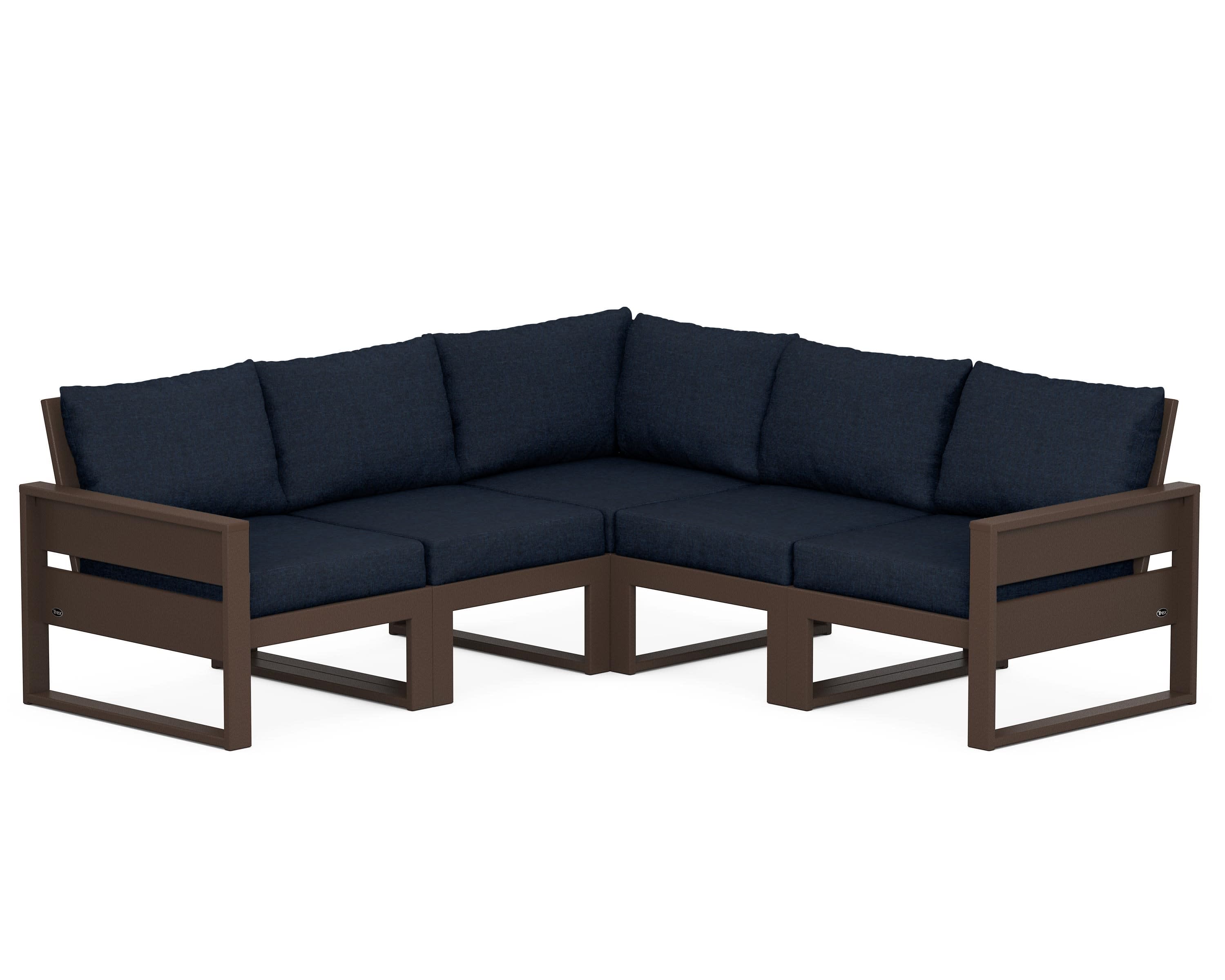 Eastport 5-Piece Sectional in Vintage Lantern / Marine Indigo
