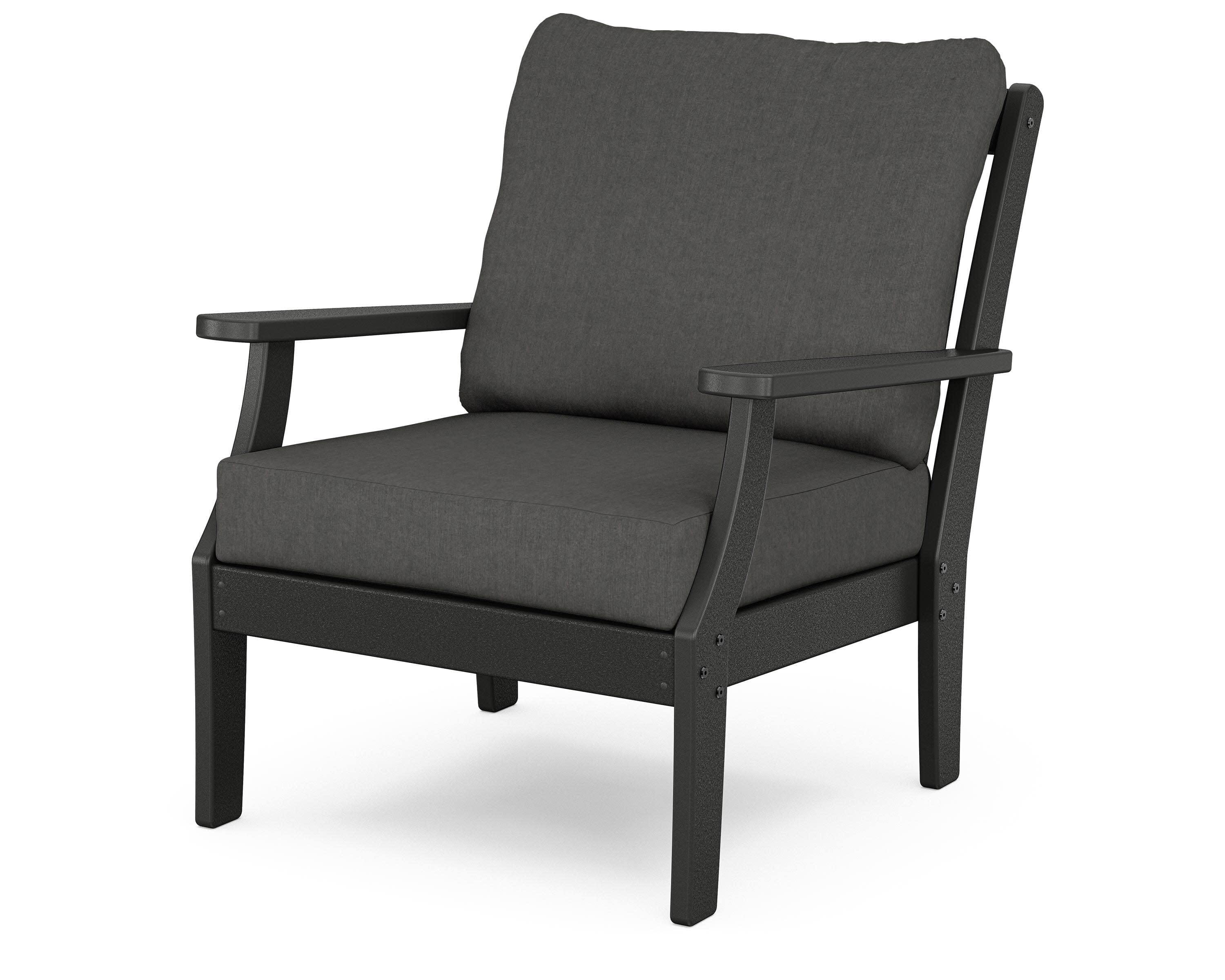 Yacht Club Deep Seating Chair in Charcoal Black / Spectrum Carbon